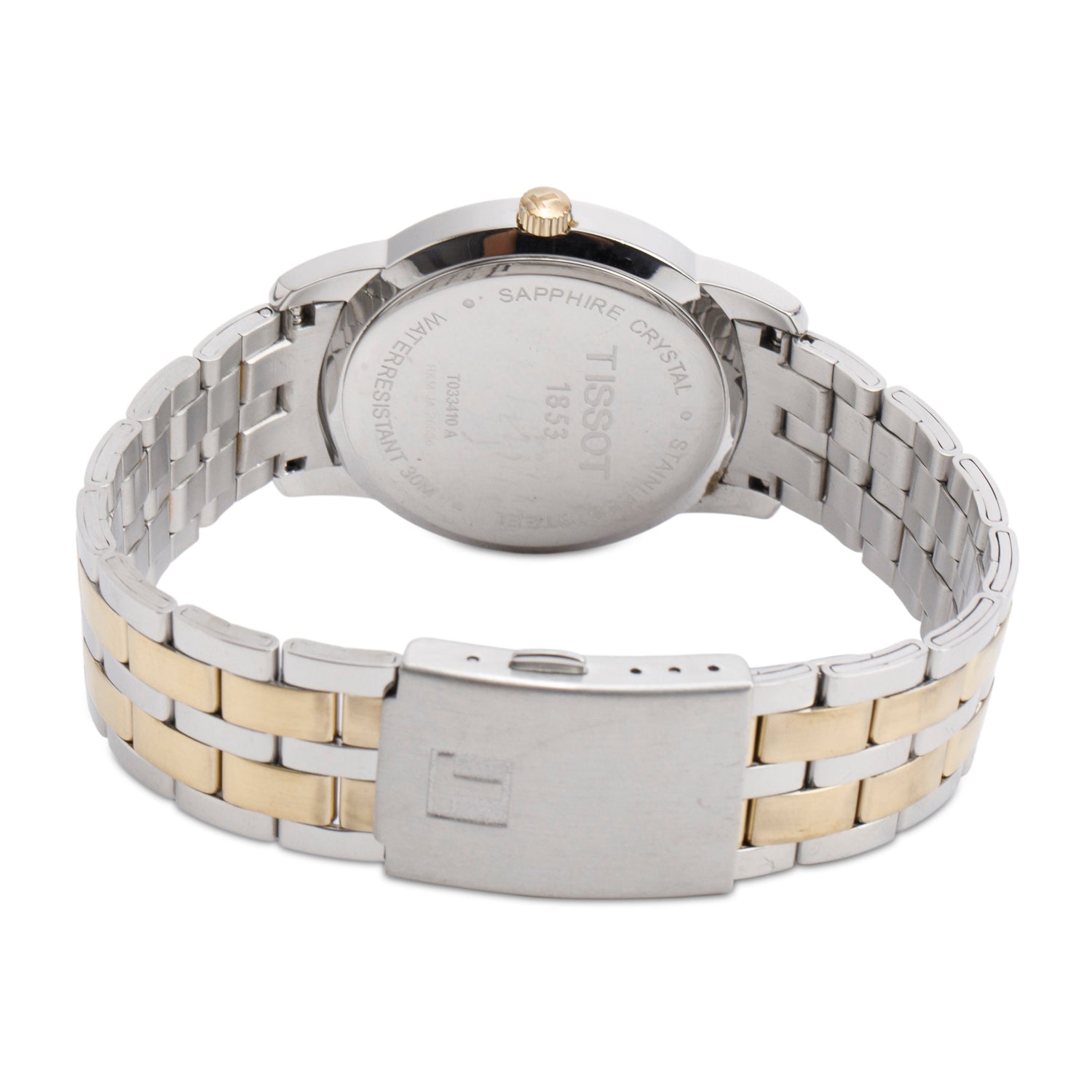 Tissot Two-Tone Stainless Steel Classic Dream 38 MM Quartz Watch Black Dial