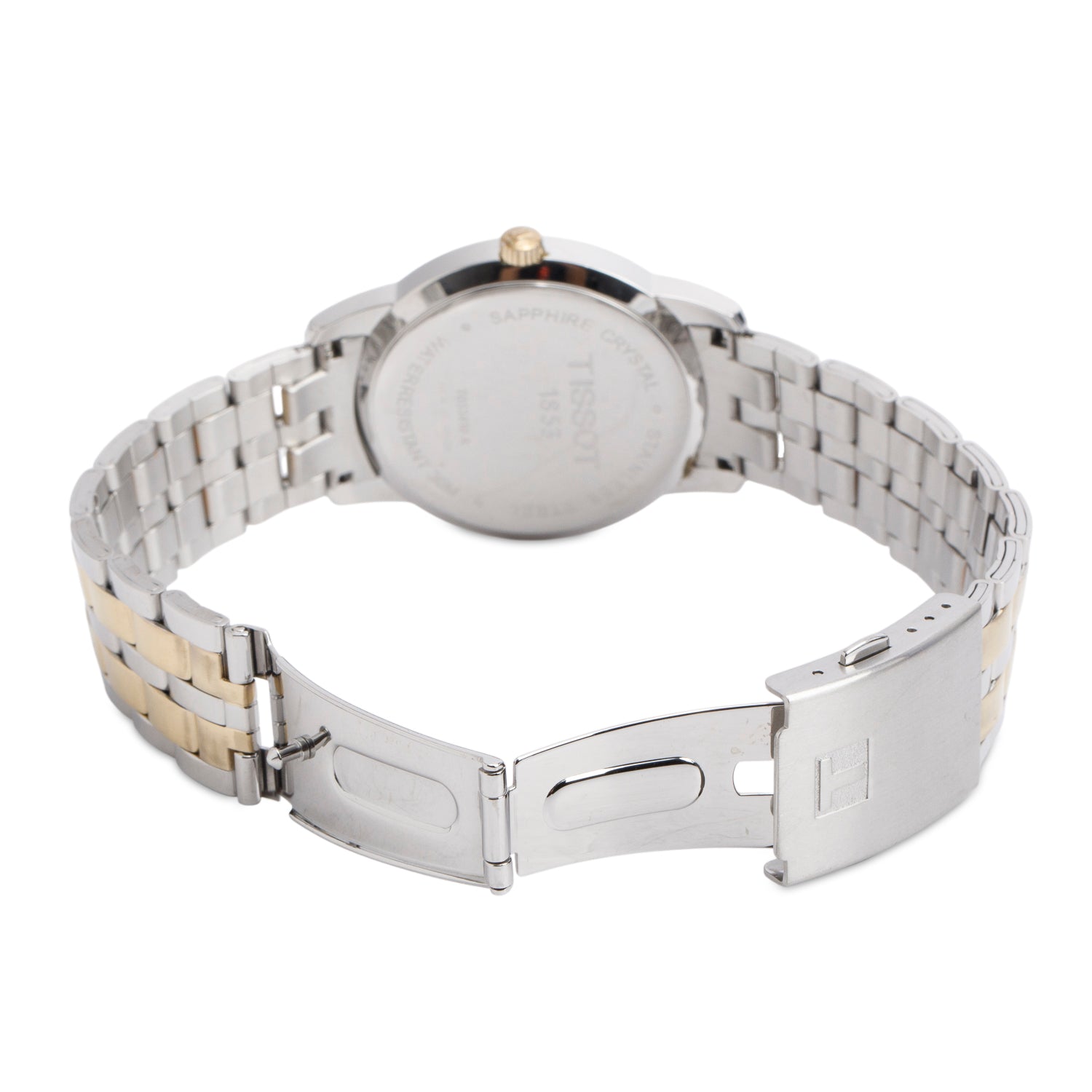 Tissot Two-Tone Stainless Steel Classic Dream 38 MM Quartz Watch Black Dial