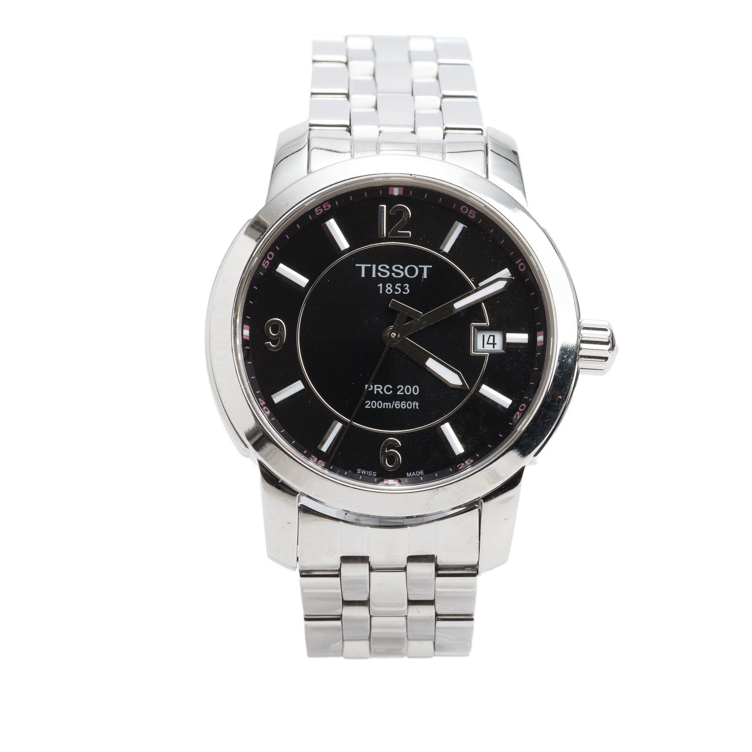Tissot Stainless Steel PRC 200 40 MM Quartz Watch Black Dial