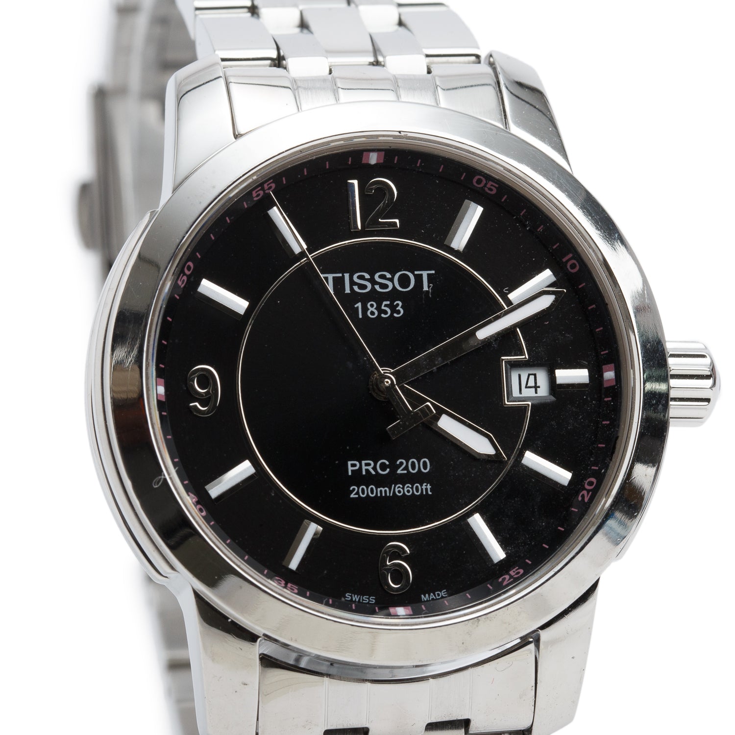 Tissot Stainless Steel PRC 200 40 MM Quartz Watch Black Dial