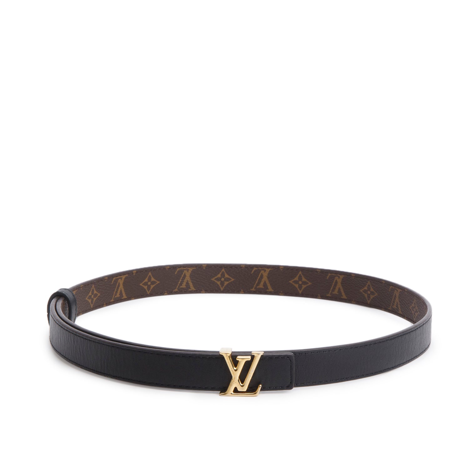Louis Vuitton 2023 Monogram Black LV Initials Reversible Belt 75 30