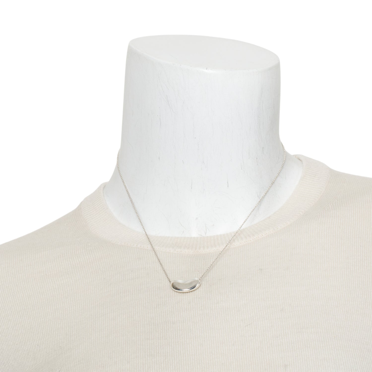 Tiffany & Co. Elsa Peretti Sterling Silver 19 MM Bean Pendant Necklace