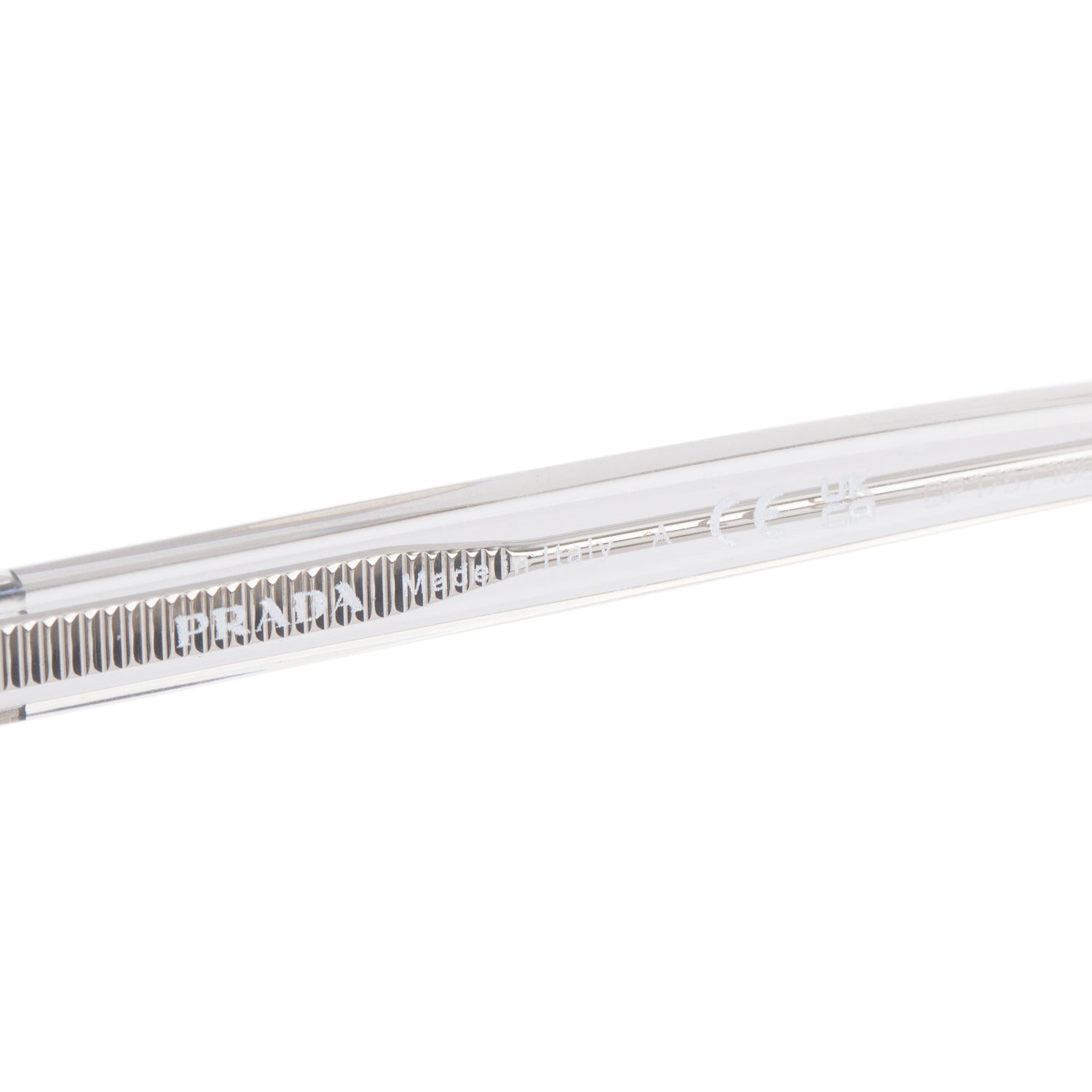 Prada VPR 14W Grey Acetate Rectangle Eye Glasses