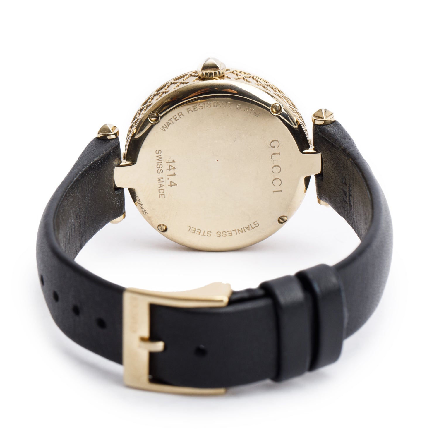 Gucci Yellow Gold Plated Stainless Steel Diamantissima 32 MM Watch Mother of Pearl Dial w/ Box & Papers