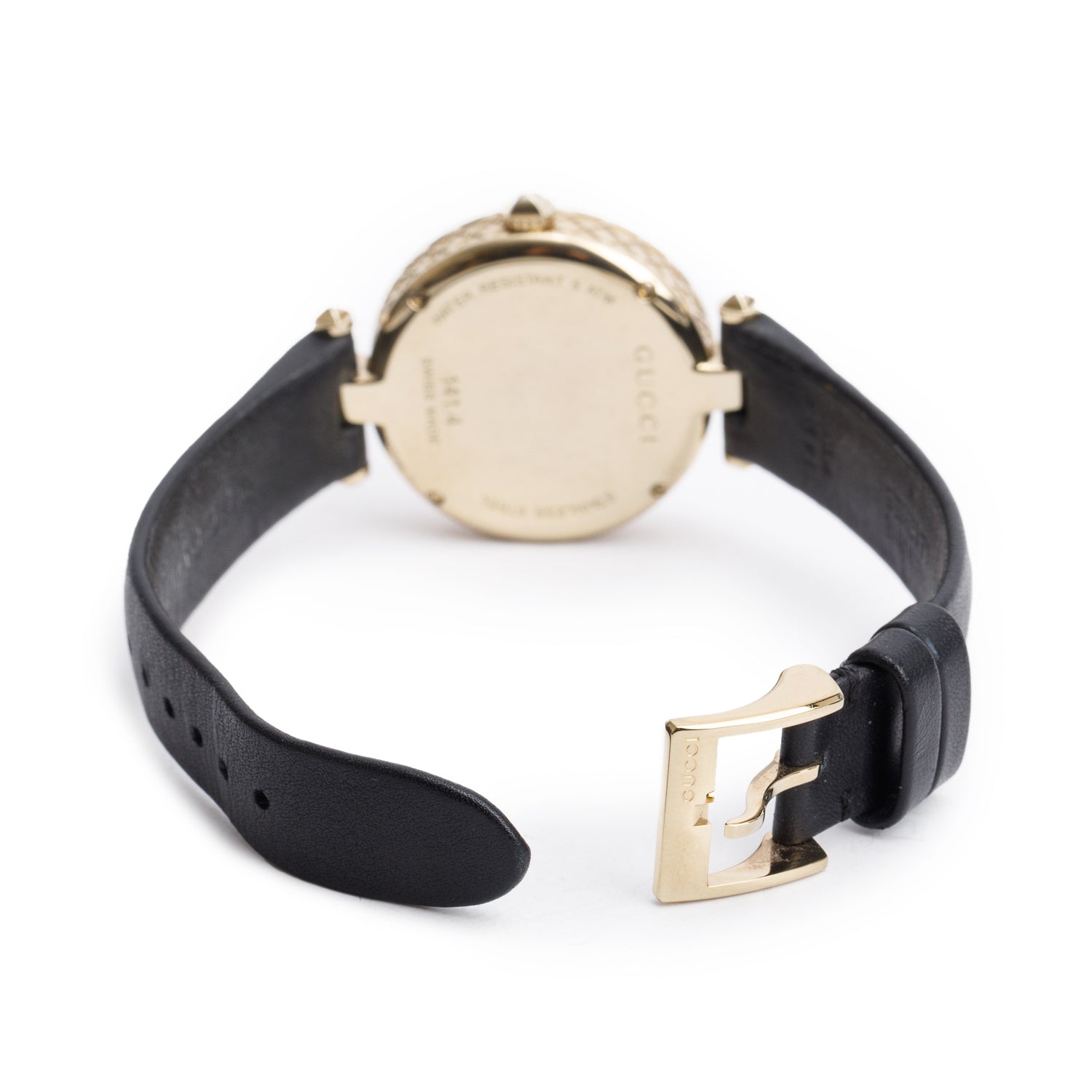 Gucci Yellow Gold Plated Stainless Steel Diamantissima 32 MM Watch Mother of Pearl Dial w/ Box & Papers