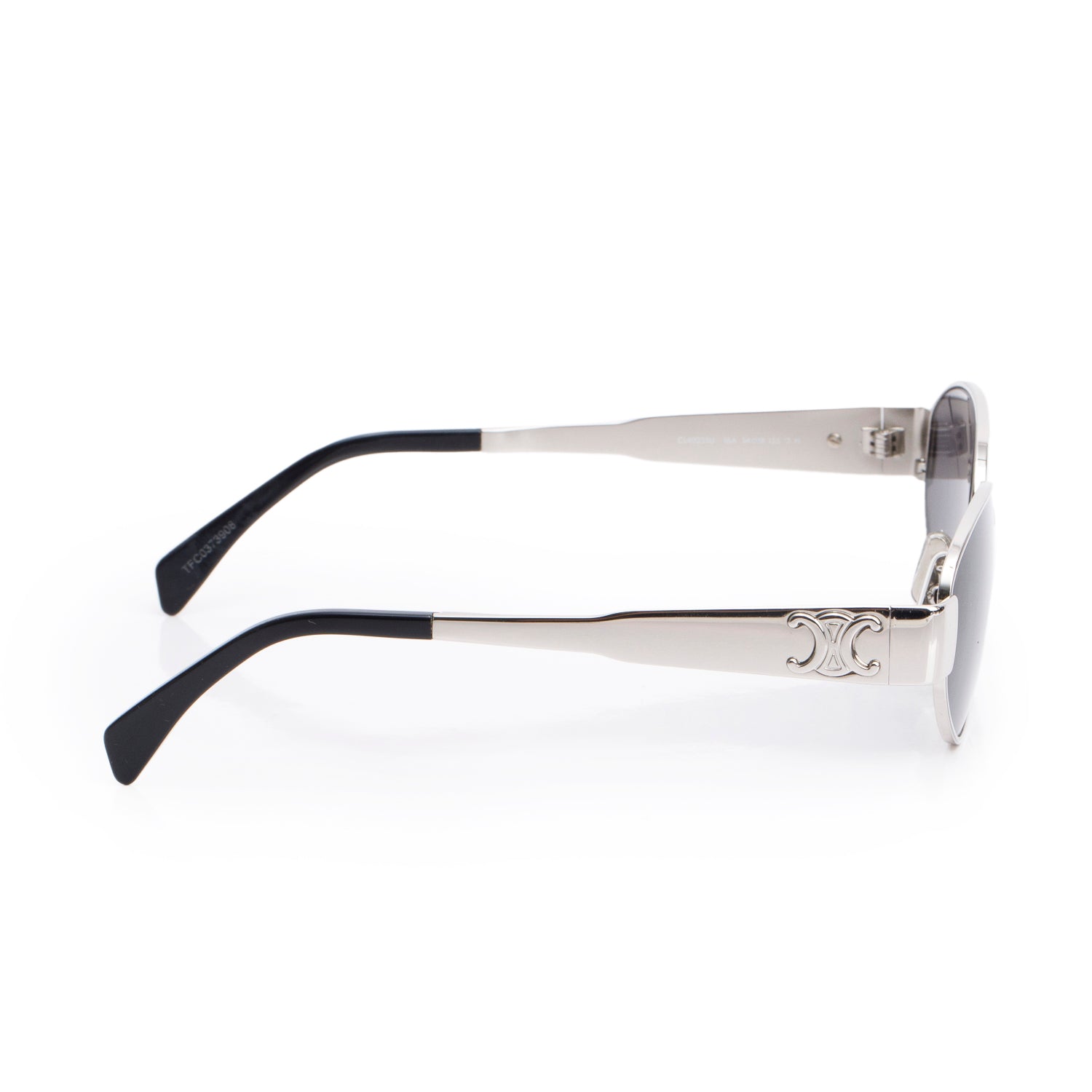 Celine CL40235U Silver Metal Oval Triomphe Sunglasses w/ Case