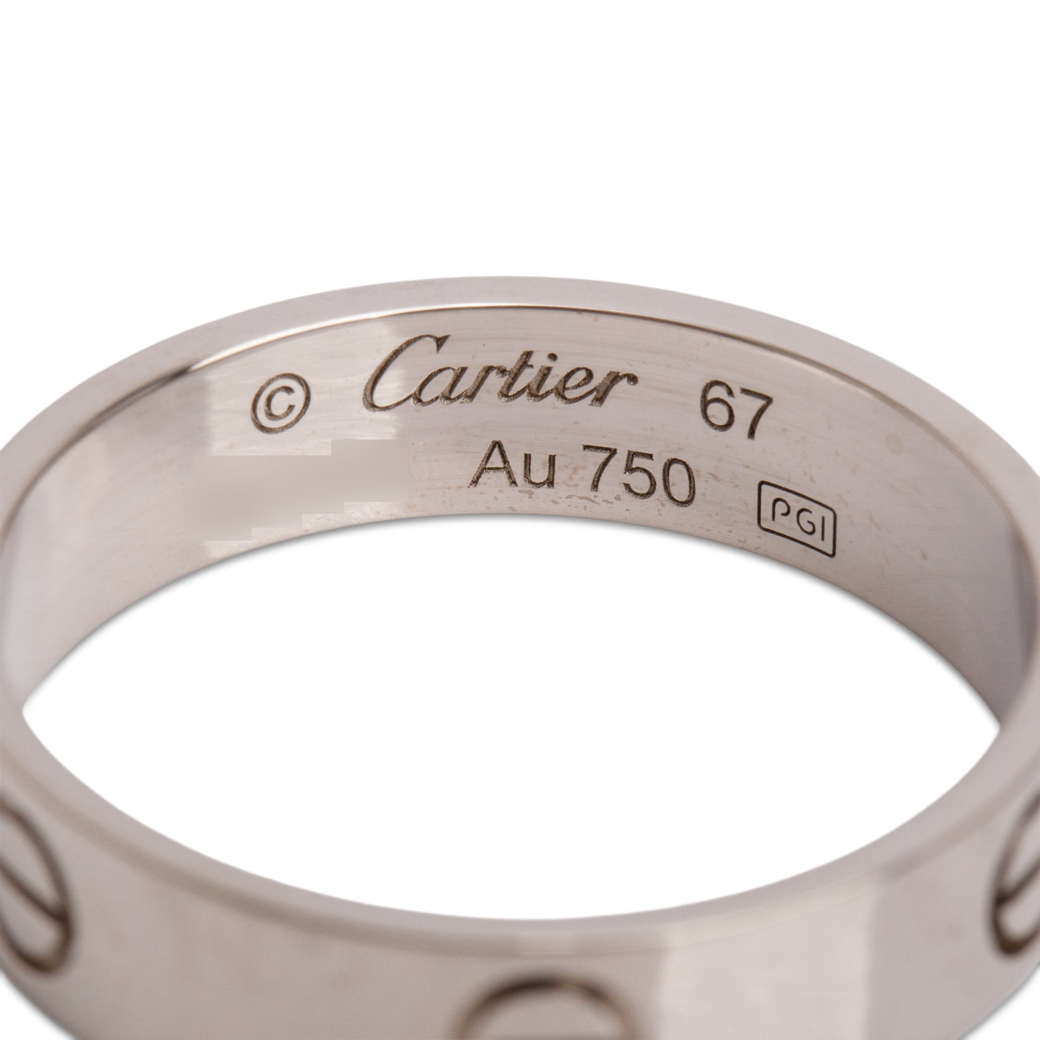 Cartier 18k White Gold 5.5 MM Love Ring, Classic Model, Size 67 12