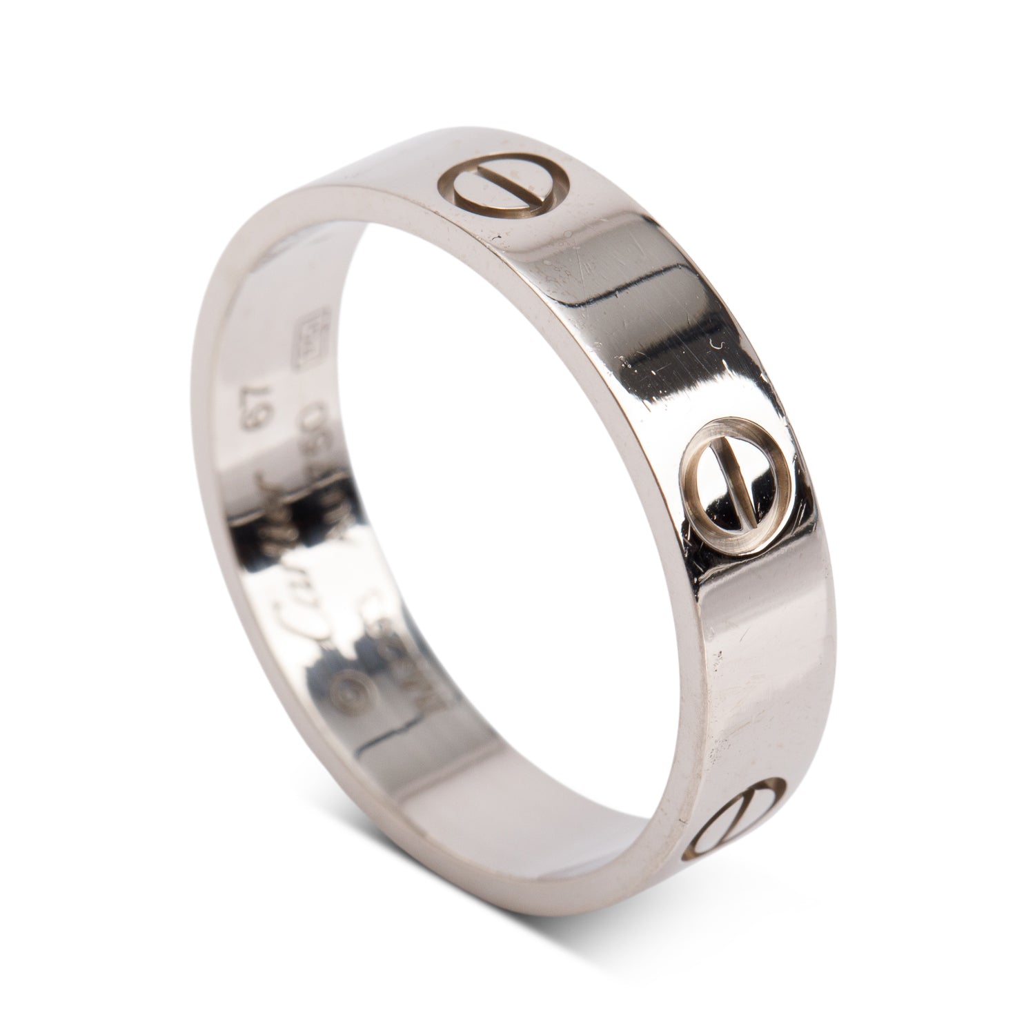 Cartier 18k White Gold 5.5 MM Love Ring, Classic Model, Size 67 12