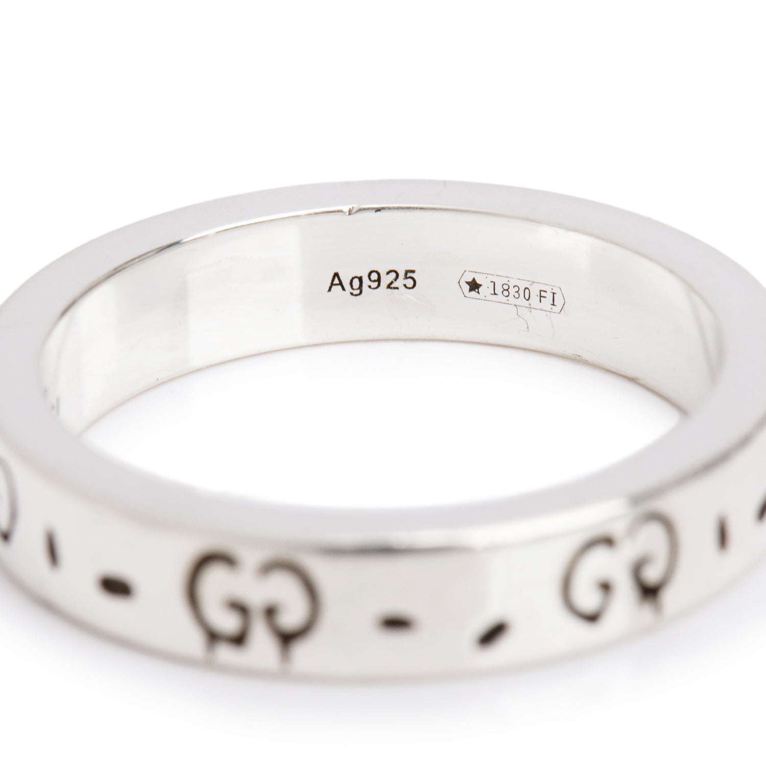 Gucci Sterling Silver Ghost Ring, Size 14 6.75