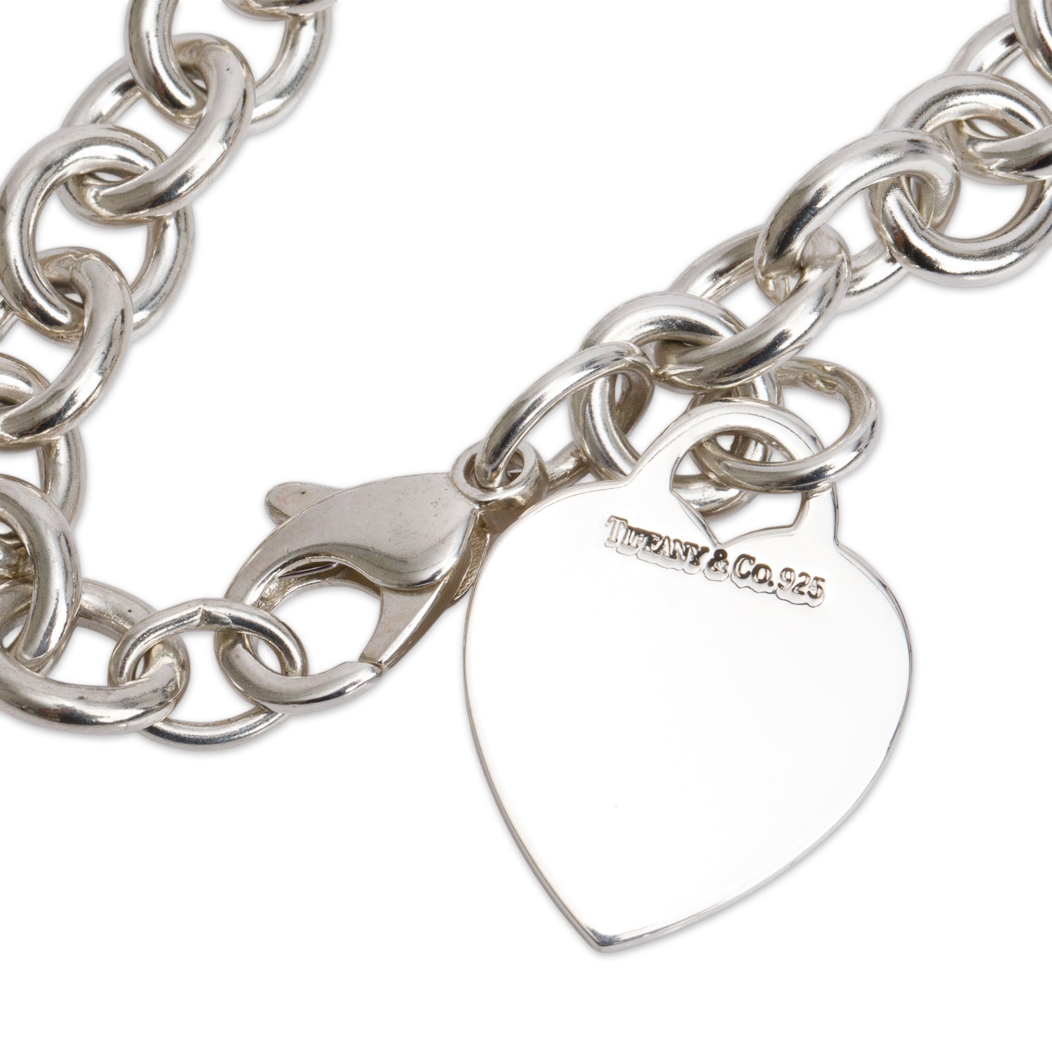 Tiffany & Co. Sterling Silver Heart Tag Charm Bracelet