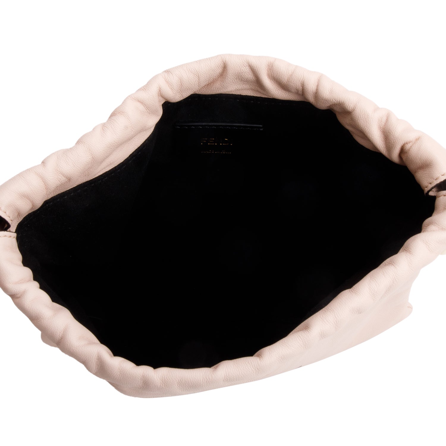 Fendi Pink Nappa Logo Small Drawstring Pouch Bag