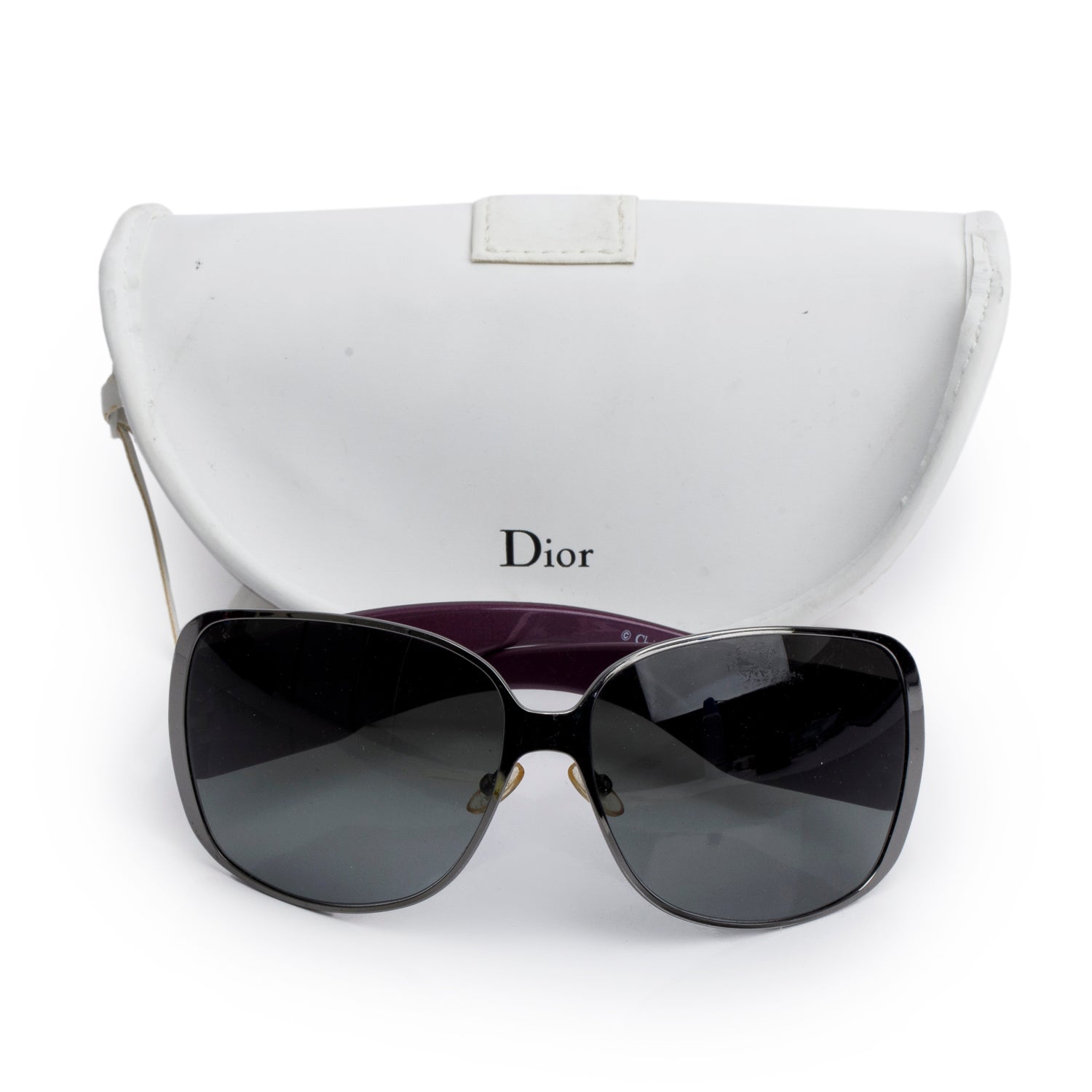 Christian Dior Purple Metal Indinight1 Shield Sunglasses w/ Case