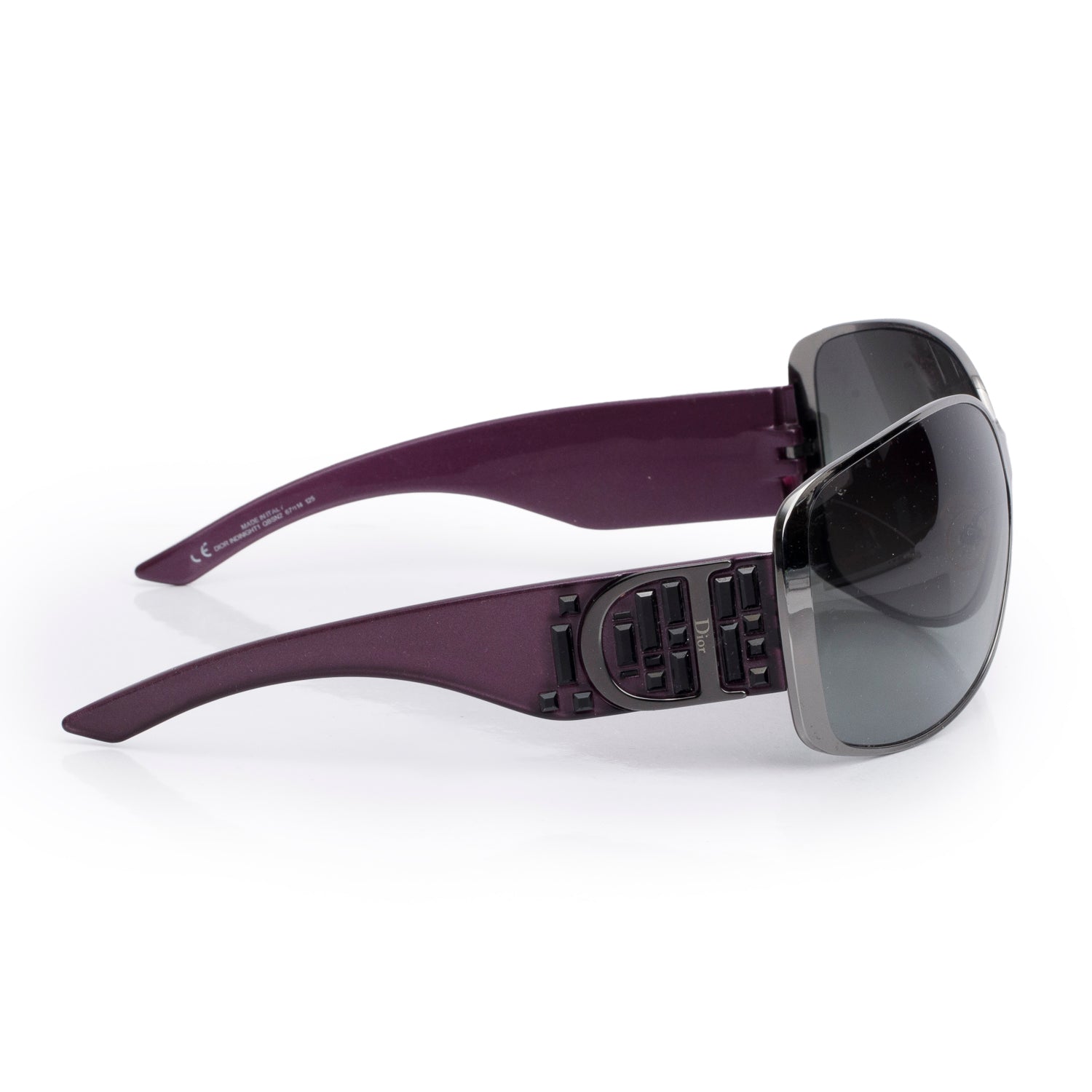 Christian Dior Purple Metal Indinight1 Shield Sunglasses w/ Case