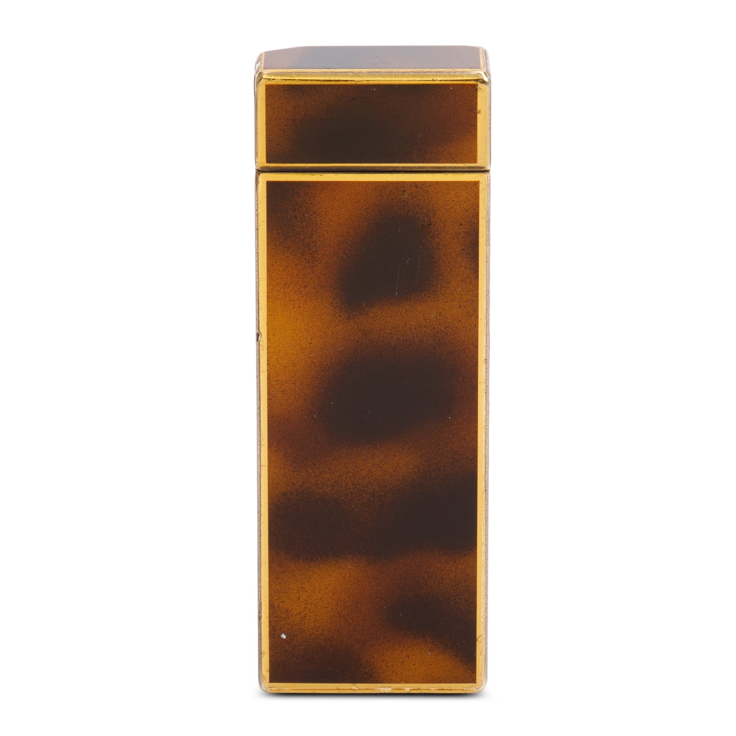 Cartier Vintage Gold-Plated Brown Lacquer Lighter