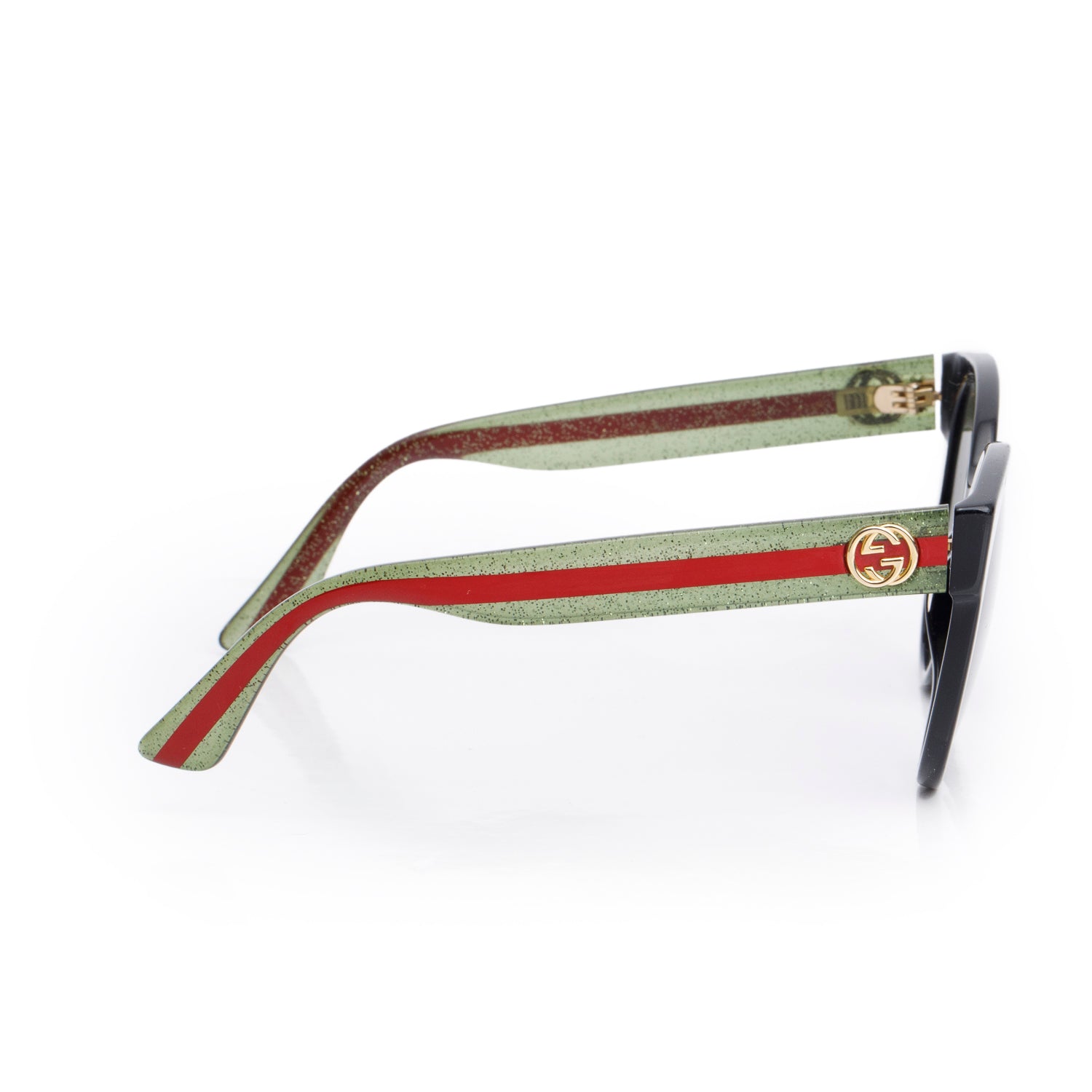 Gucci GG035S Black Acetate Interlocking GG Web Square Sunglasses w/ Case