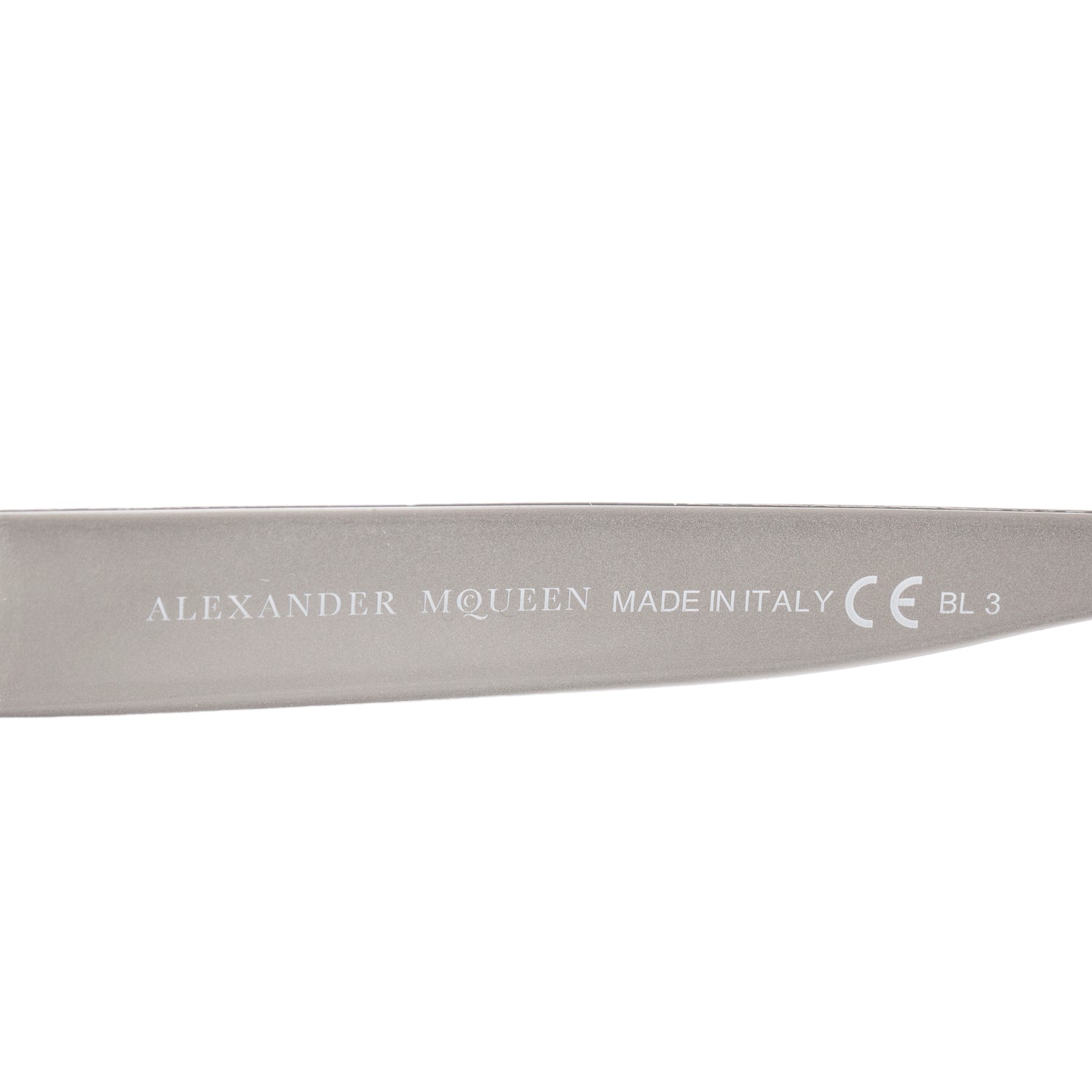 Alexander McQueen AMQ 4251 Black Acetate Silver Metal Cat Eye Sunglasses w/ Case