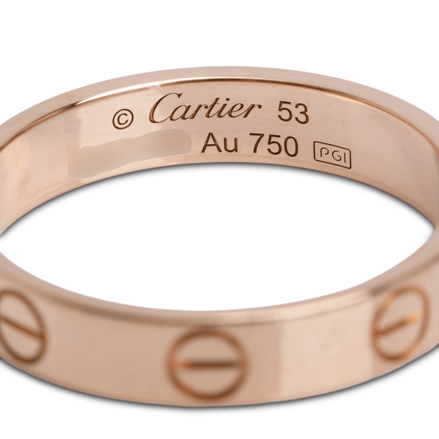 Cartier 2023 18k Rose Gold 3.6 mm Love Wedding Band Ring, Size 53 6.5 w/ Box & Receipt