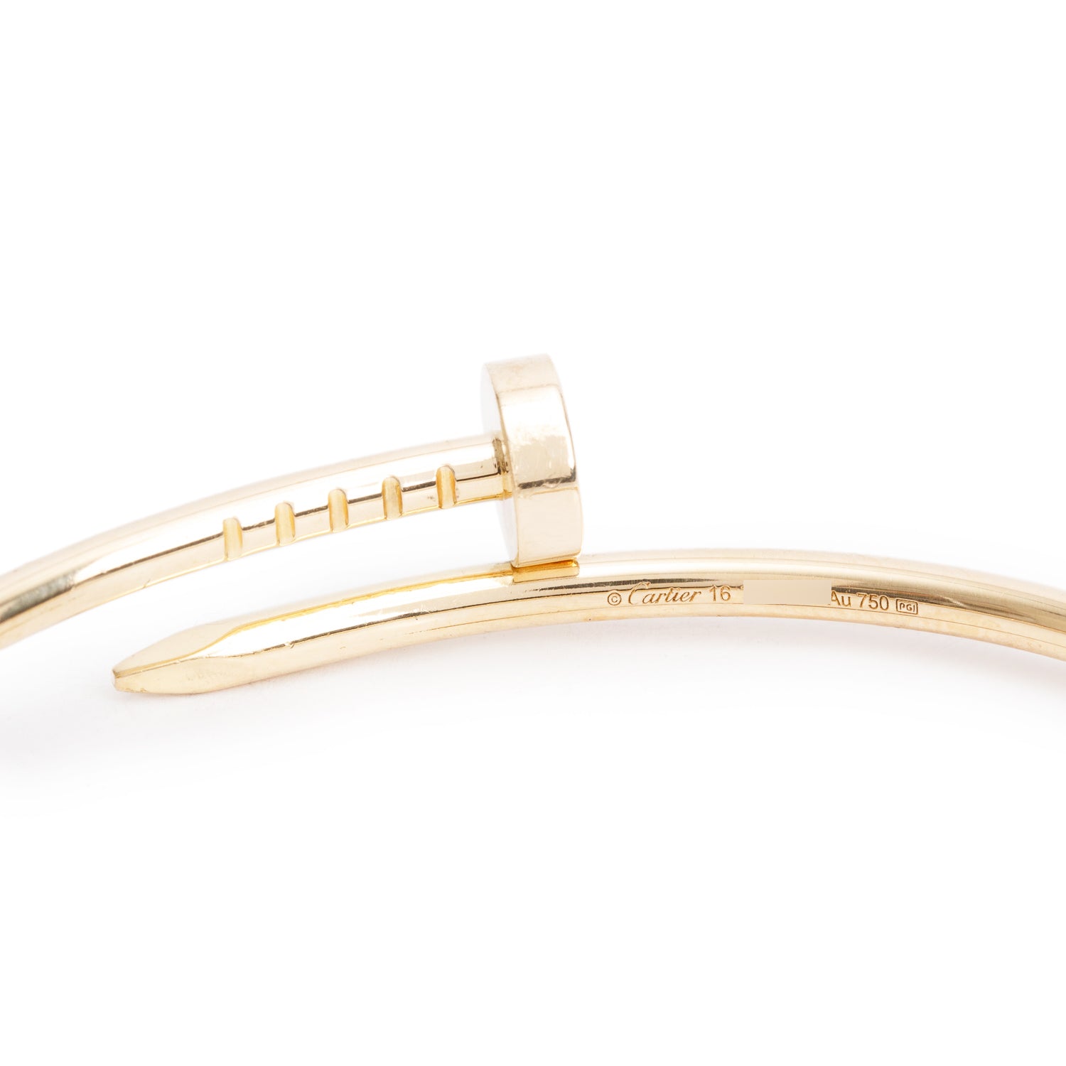 Cartier 2023 18k Yellow Gold Juste Un Clou Bracelet, Small Model Size 16 w/ Box, Receipt & Certificate