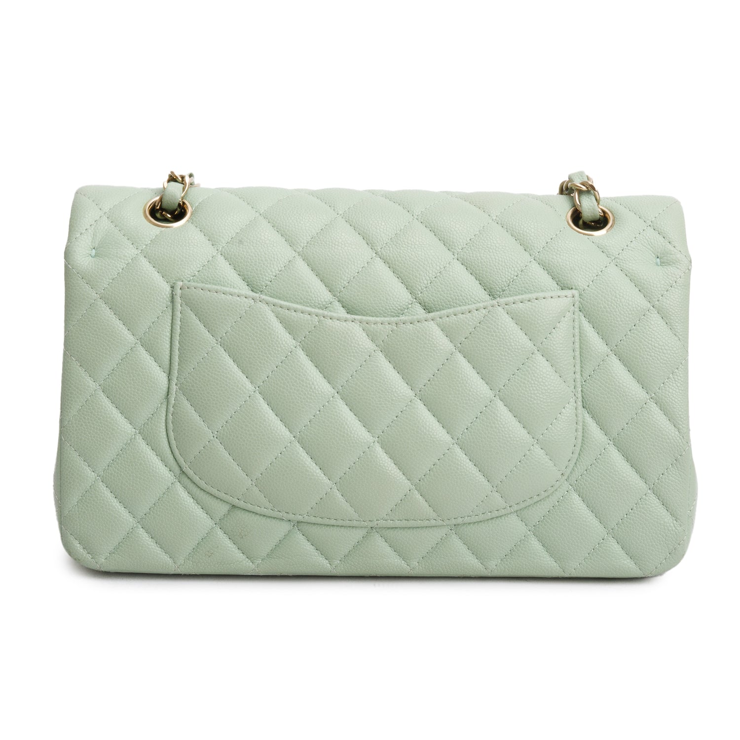 Chanel Green Caviar Quilted Medium Double Flap Bag w/ Box