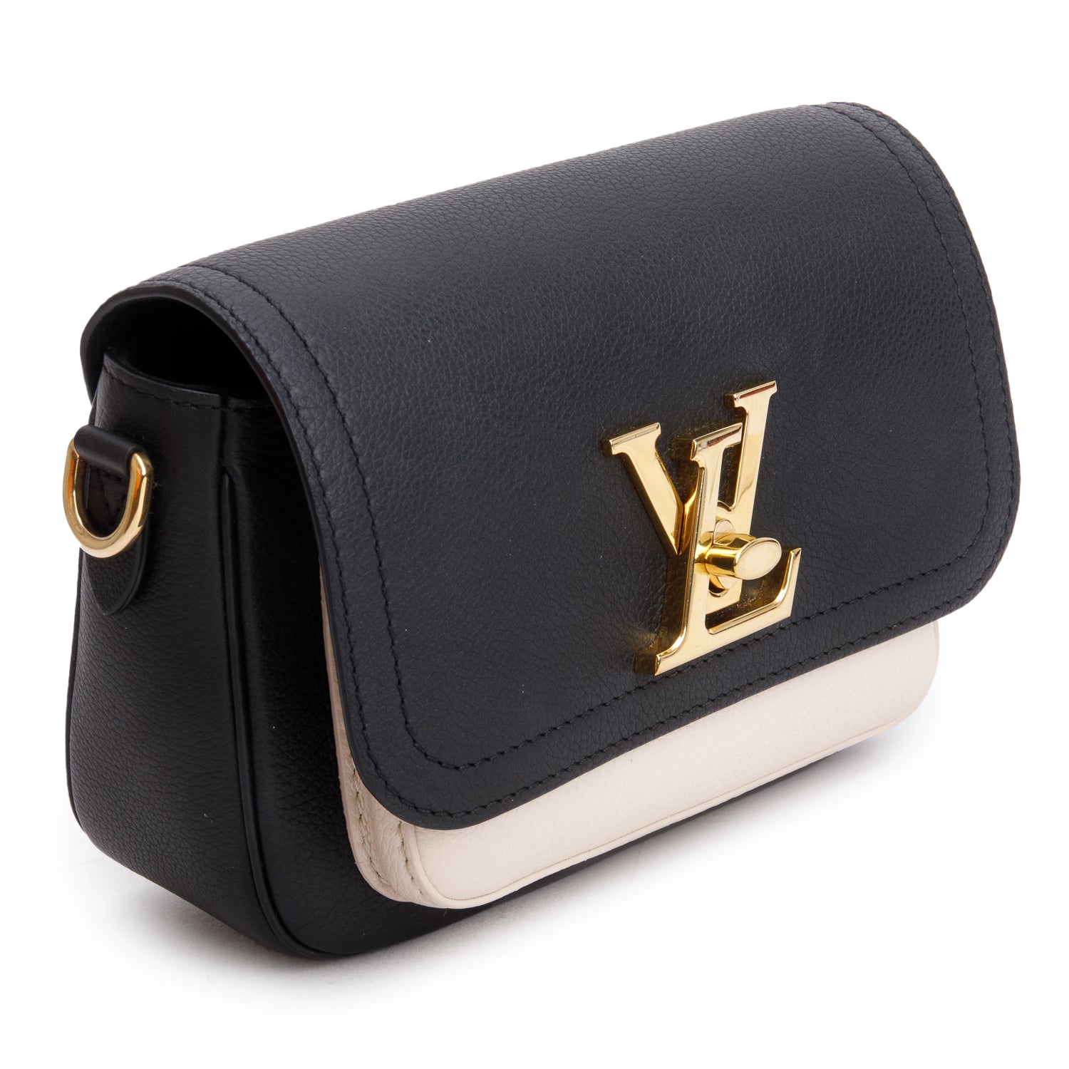 Louis Vuitton 2022 Black Grained Calfskin Lockme Tender w/ Box, Receipt & Straps