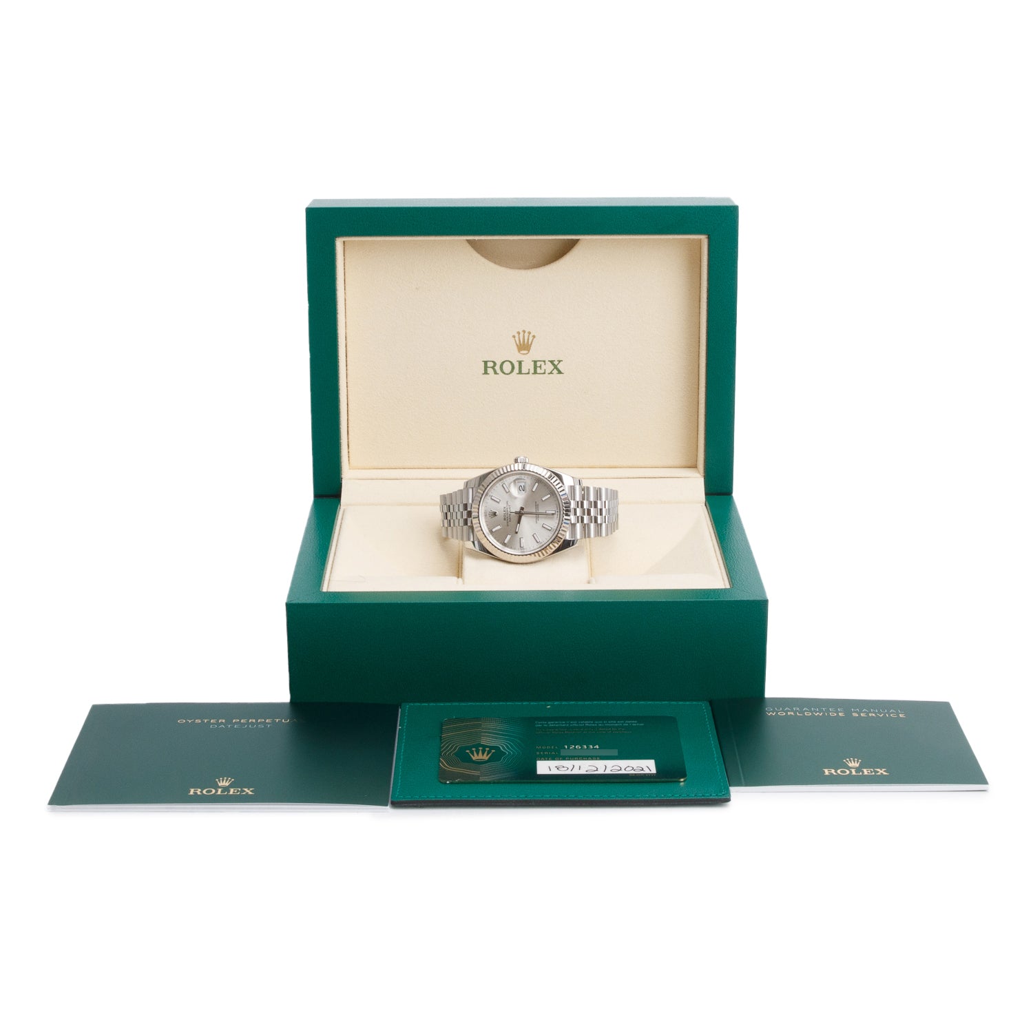 Rolex 2021 Stainless Steel Oyster Perpetual Datejust 41 MM Watch Silver Dial 126334 w/ Box & Papers