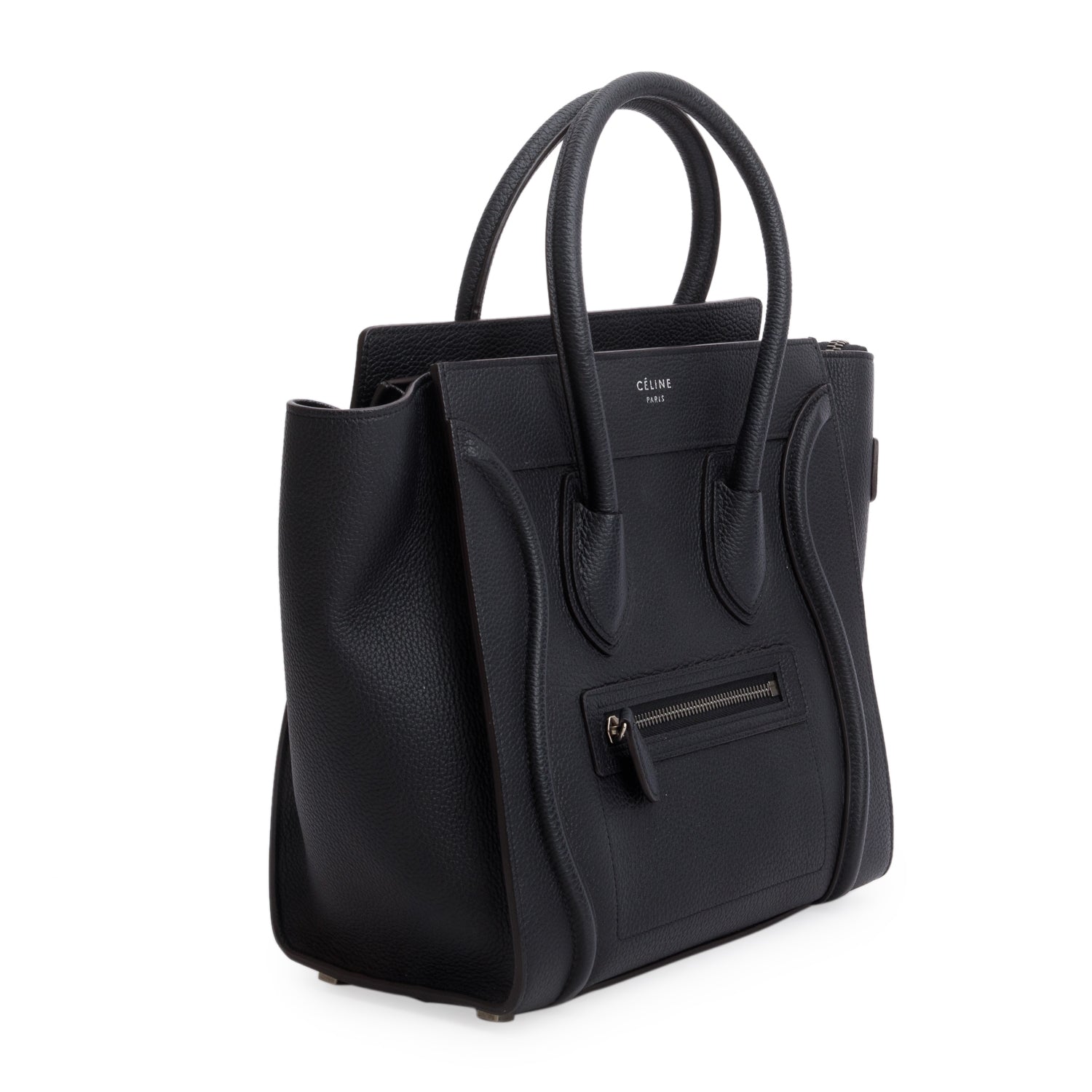 Celine Black Calfskin Leather Micro Luggage Tote