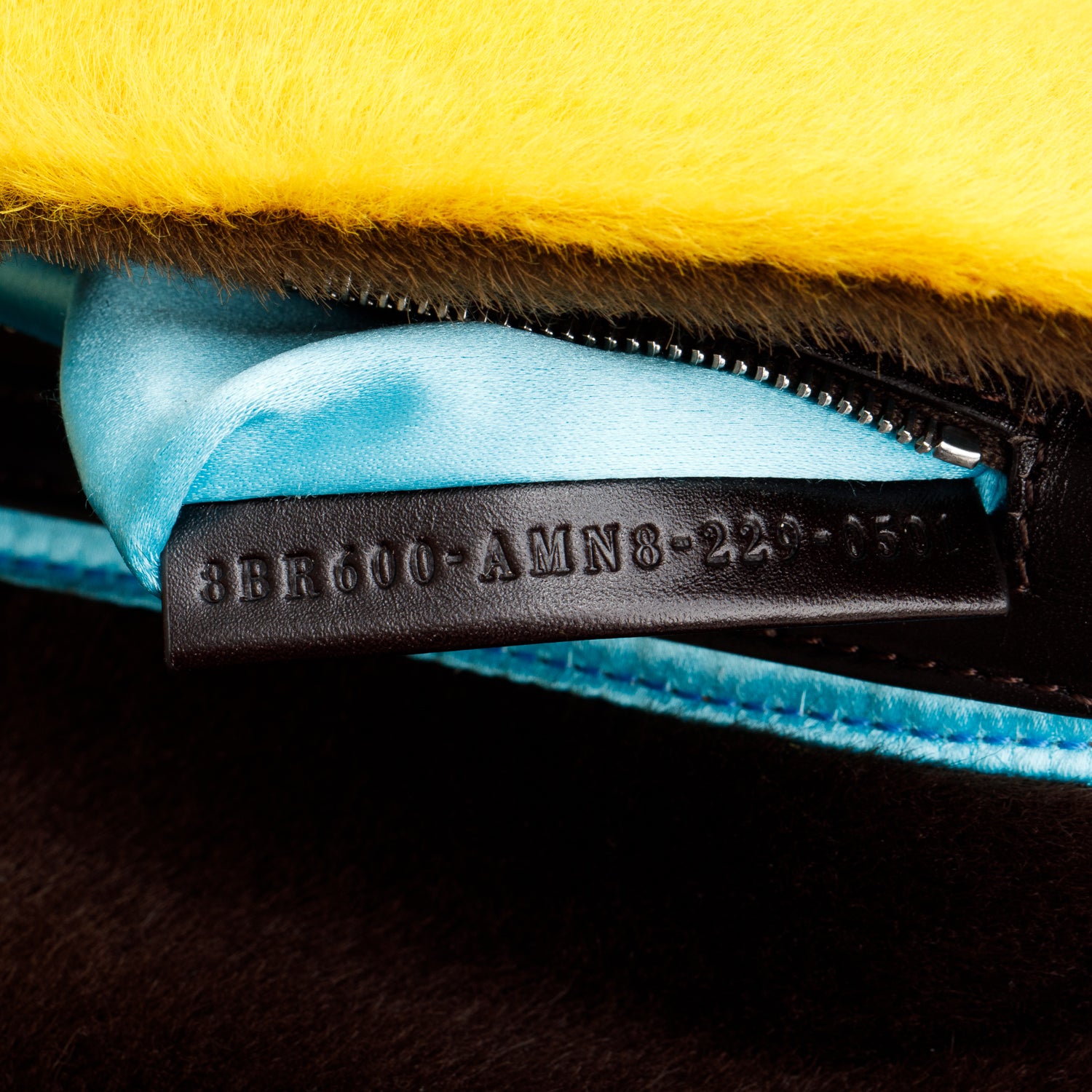 Fendi 2022 Yellow Brown Pony Hair Karung Baguette w/ Box & Straps