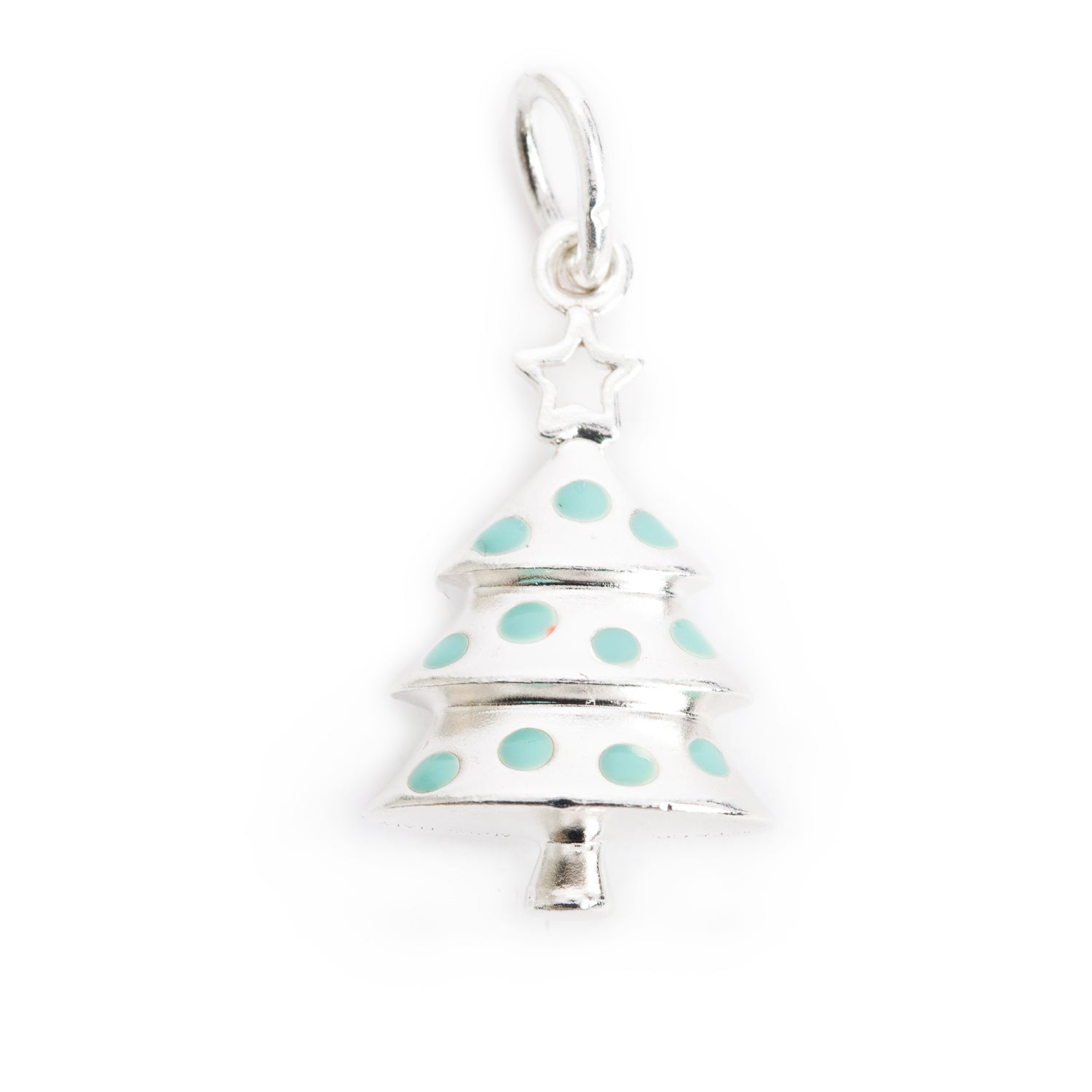 Tiffany & Co. Sterling Silver Blue Enamel Christmas Tree Charm