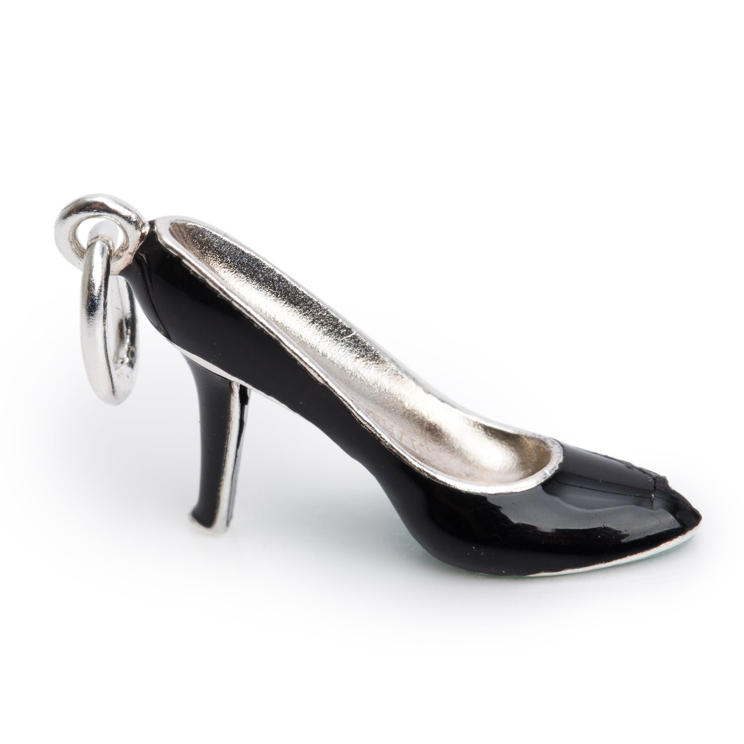 Tiffany & Co. Sterling Silver Black & Blue Enamel Heel Shoe Charm