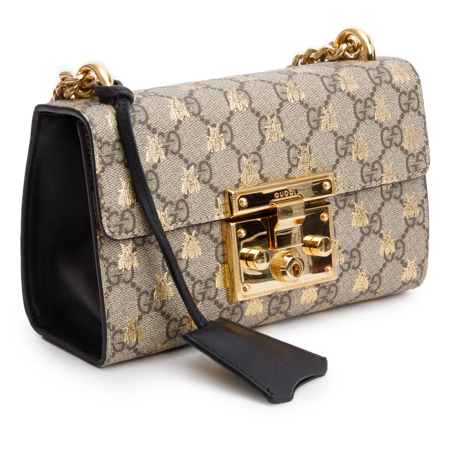 Gucci GG Supreme Monogram Bees Small Padlock Bag w/ Box