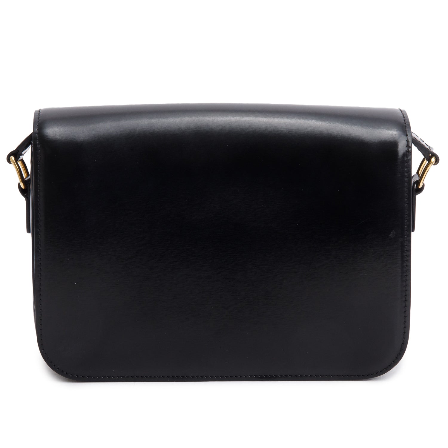 Celine 2022 Black Shiny Calfskin Medium Triomphe