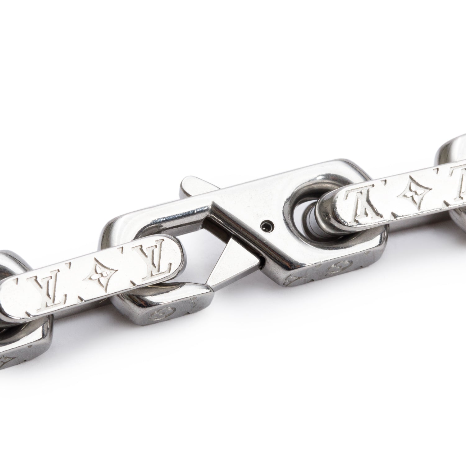 Louis Vuitton 2023 Palladium Plated Collier Monogram Chain Necklace