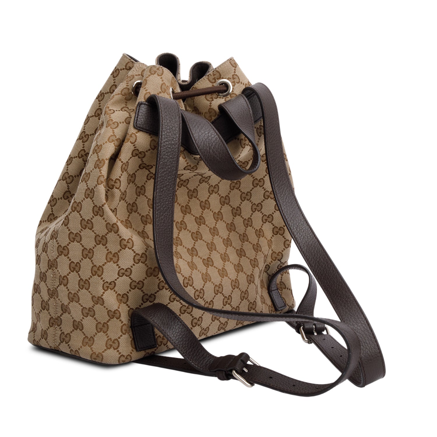 Gucci Monogram Dollar Calfskin O Drawstring Backpack