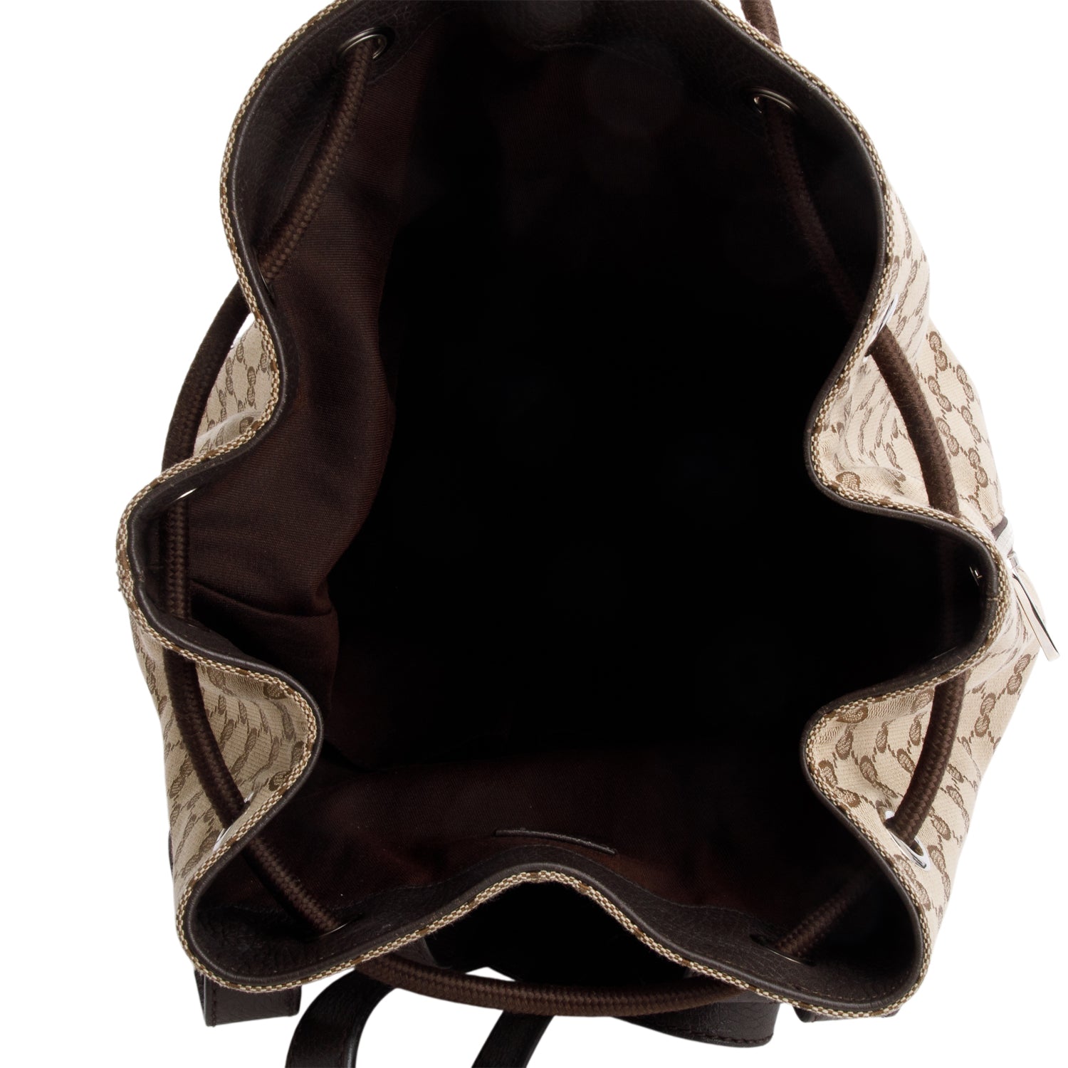 Gucci Monogram Dollar Calfskin O Drawstring Backpack