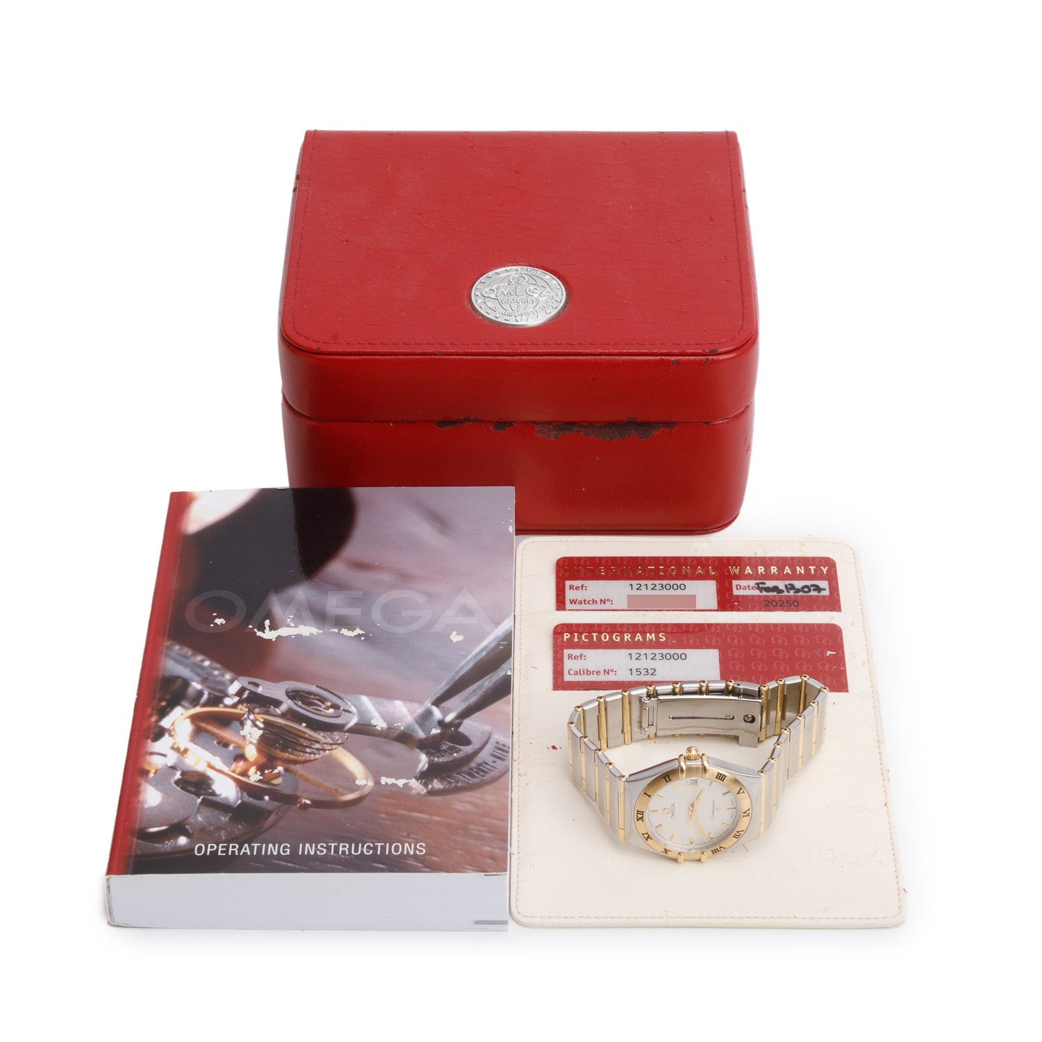 Omega Stainless Steel & 18k Yellow Gold Constellation 34 MM Quartz Watch Silver Dial w/ Box & Papers