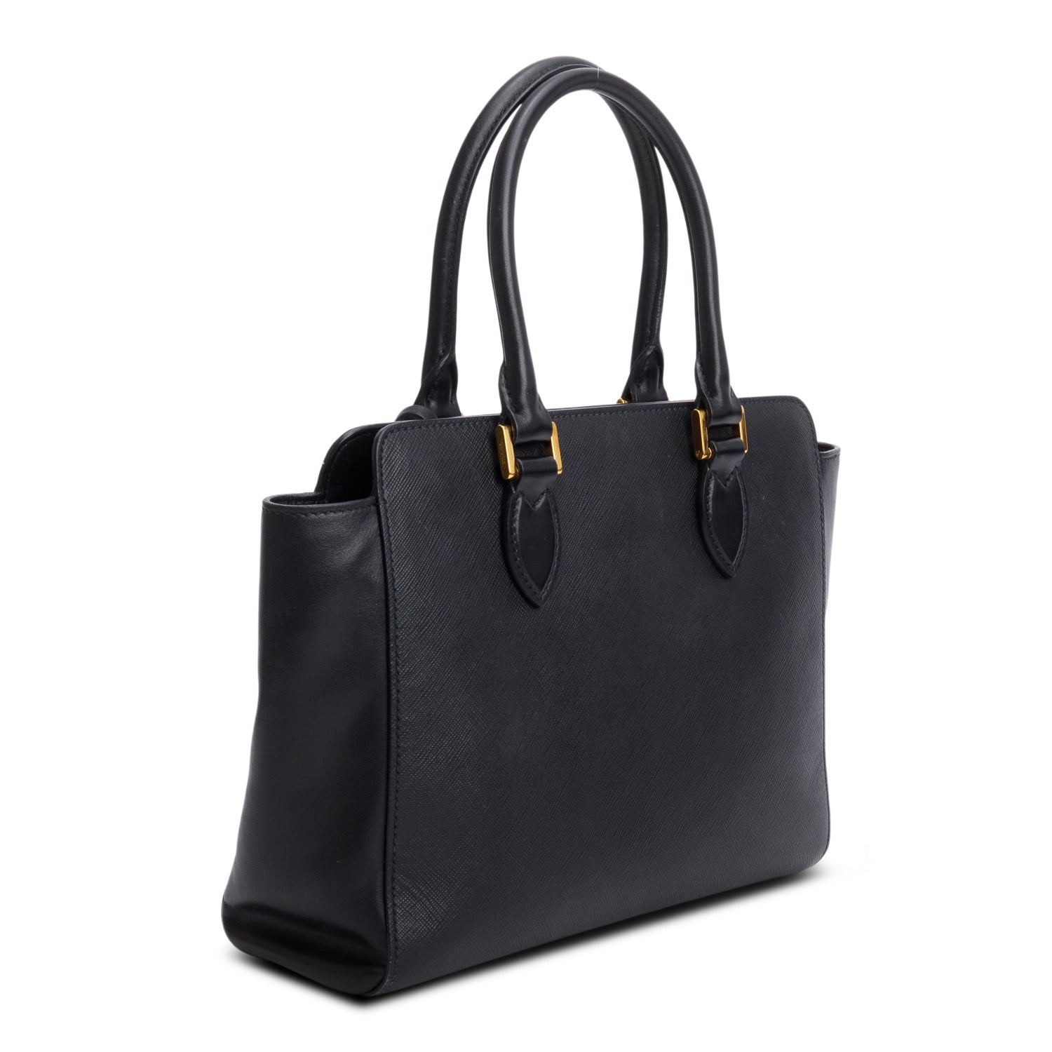 Prada Black Saffiano Soft Calf Leather Tote w/ Strap