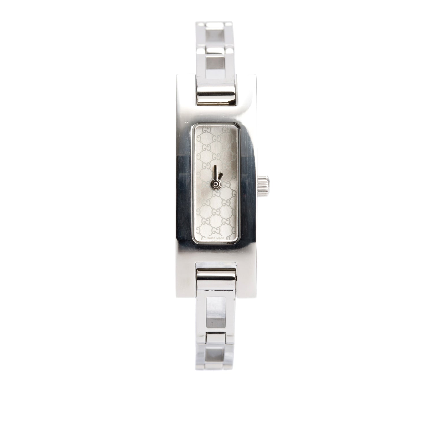 Gucci Stainless Steel 3900 Series Watch Mother of Pearl Silver GG Pattern Dial