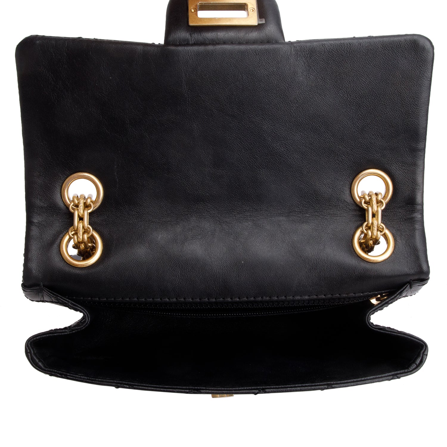Chanel Black Quilted Aged Calfskin Leather Mini 2.55 Reissue Flap Bag w/ Authenticity Card