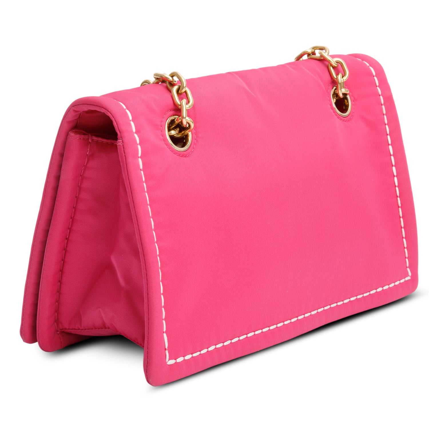 Prada Pink Tessuto Nylon Flap Chain Shoulder Bag
