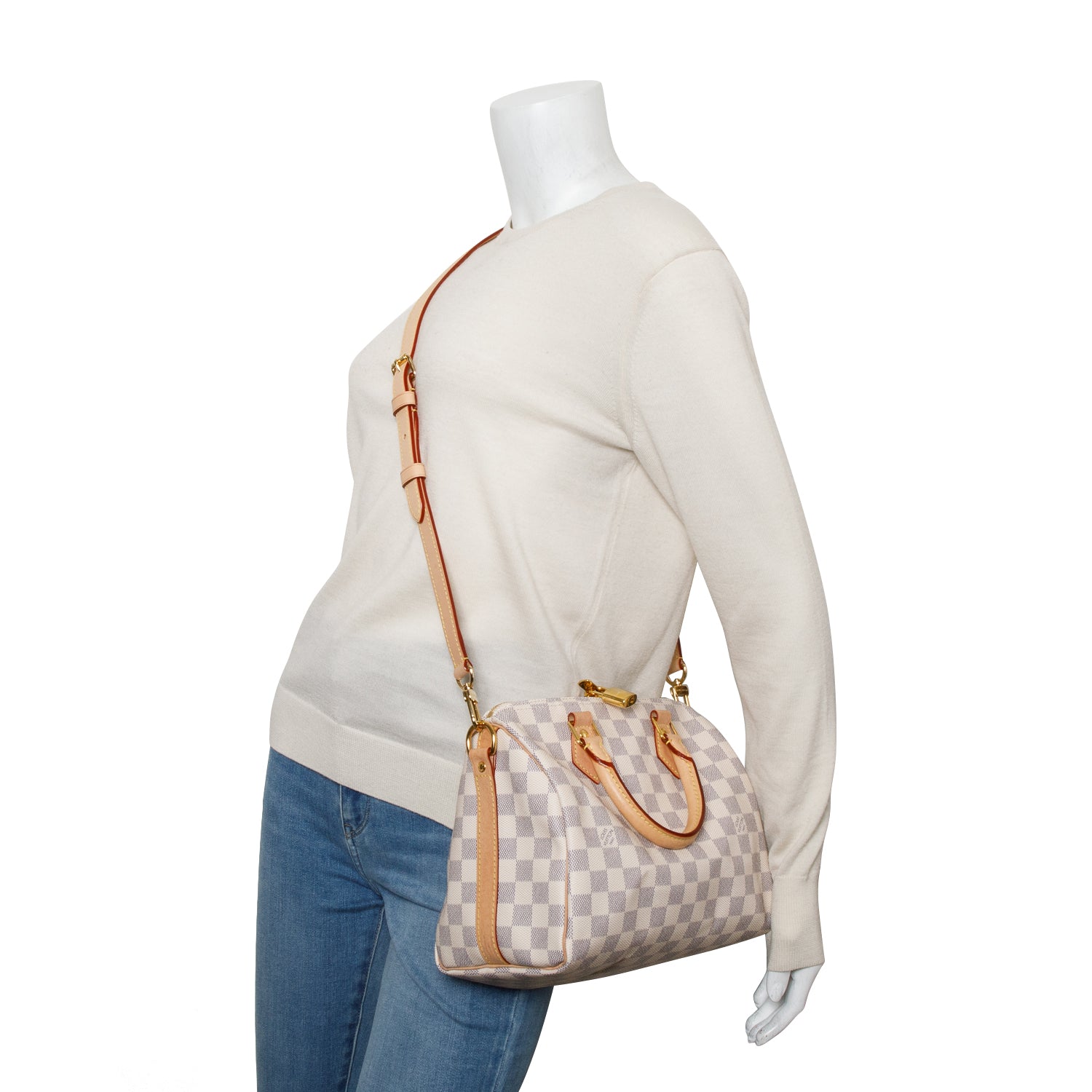 Louis Vuitton Damier Azur Speedy Bandouliere 25 w/ Strap