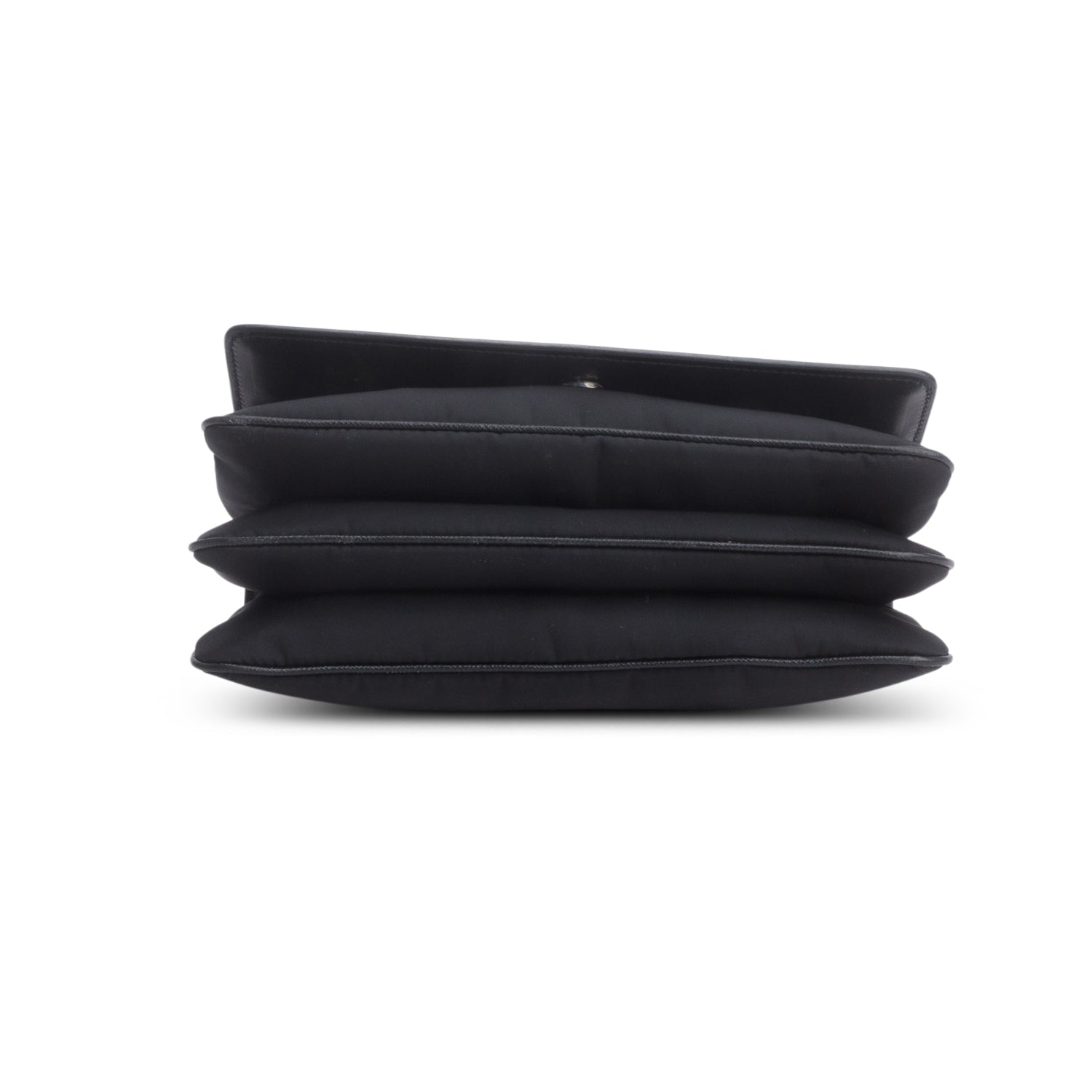 Prada Black Saffiano Lux Tessuto Nylon Flap Chain Crossbody Bag