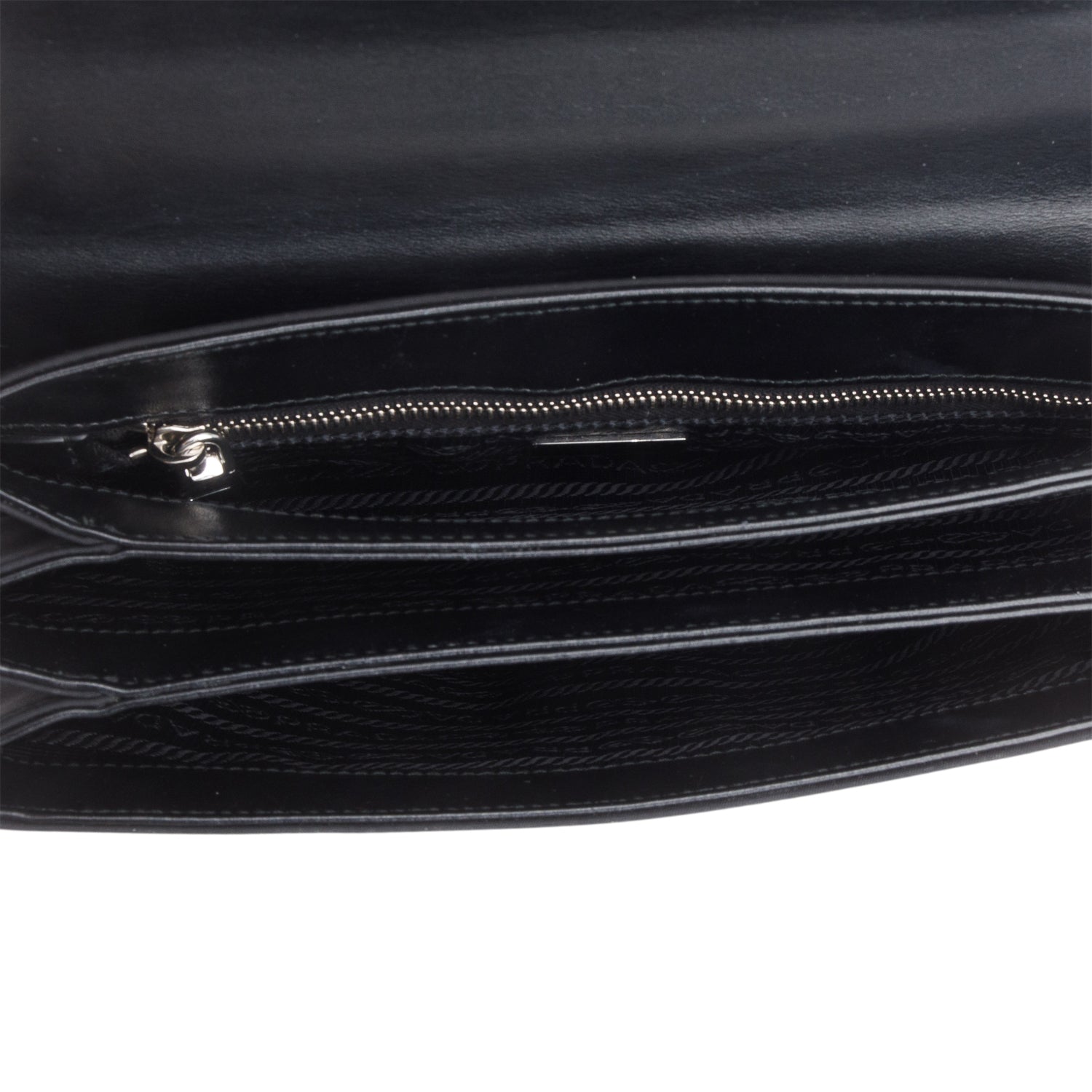 Prada Black Saffiano Lux Tessuto Nylon Flap Chain Crossbody Bag