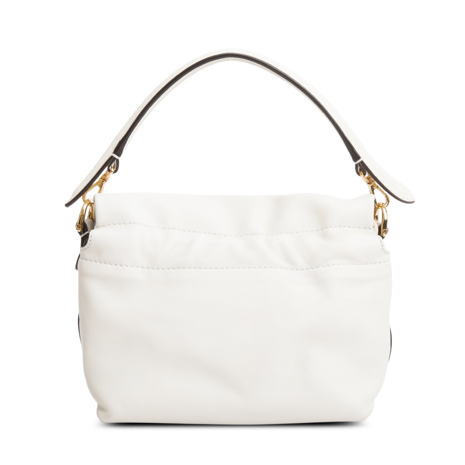 Fendi Cream Nappa Leather Mamma Baguette Small w/ Box & Straps