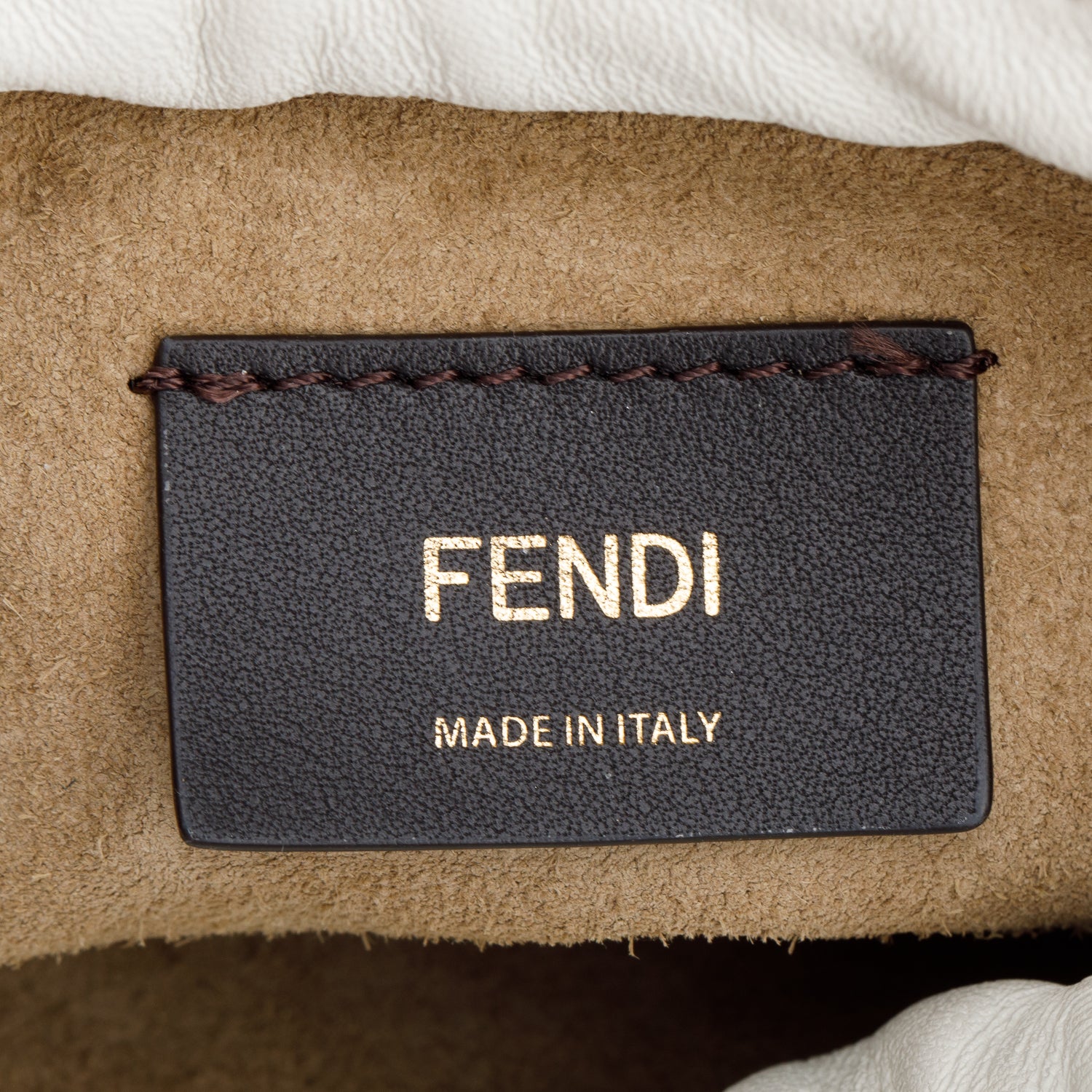 Fendi Cream Nappa Leather Mamma Baguette Small w/ Box & Straps
