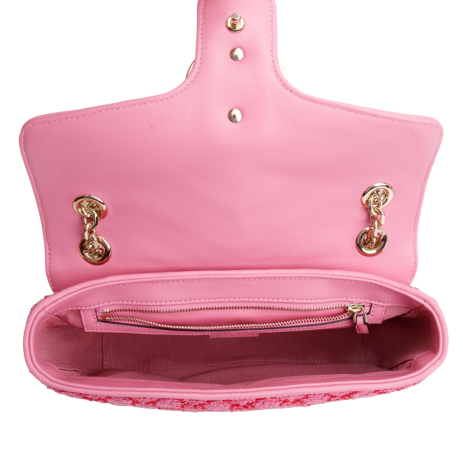 Gucci Pink Monogram Matelasse GG Marmont Boucle Medium Shoulder Bag w/ Box