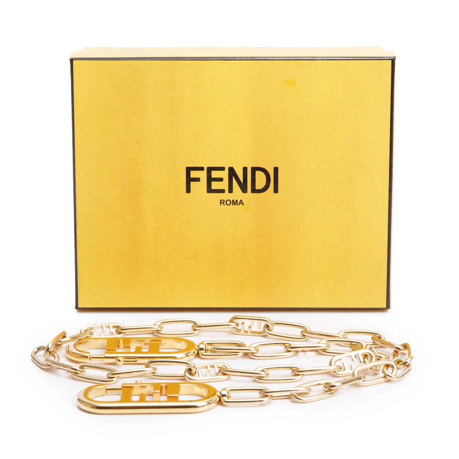 Fendi Gold Tone Strap You Chain Strap w/ Box