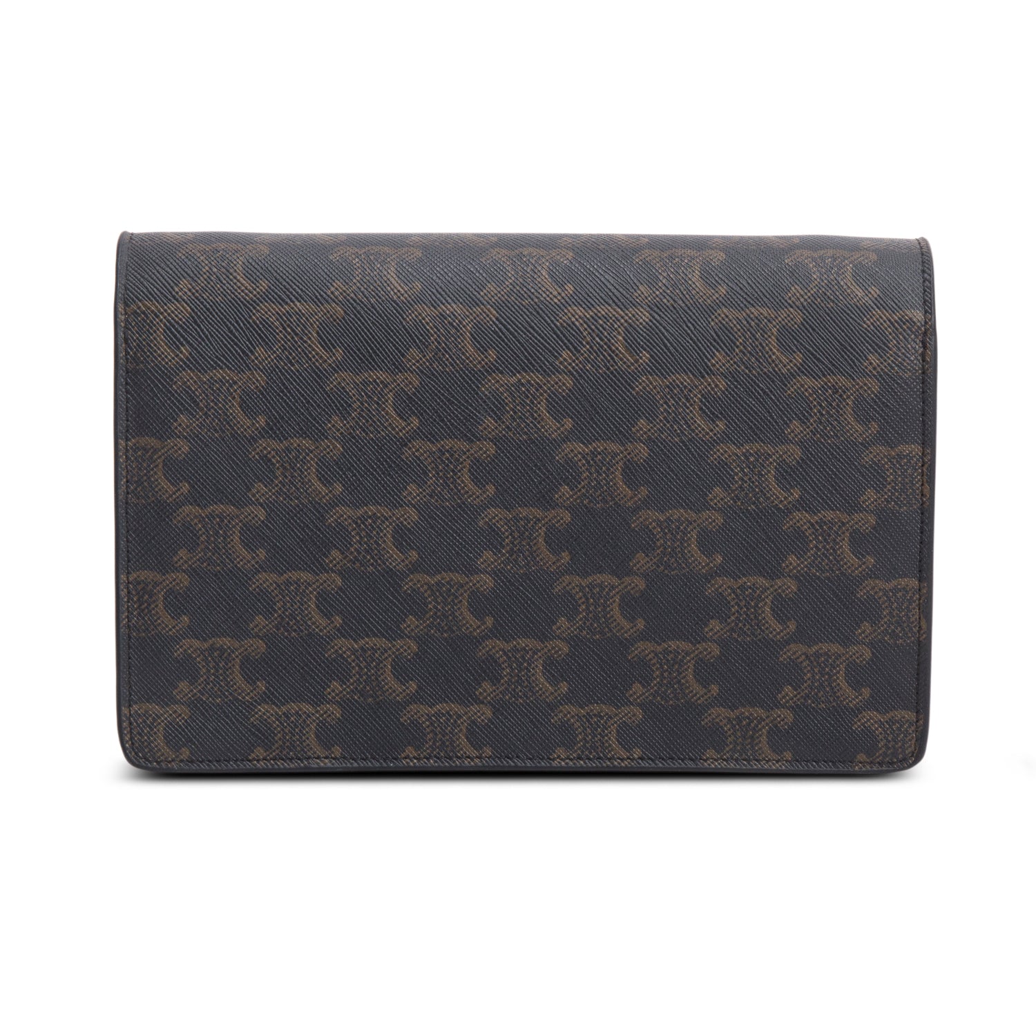 Celine 2022 Triomphe Canvas Lambskin Wallet on Strap