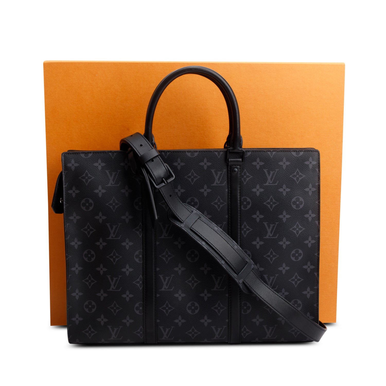 Louis Vuitton Monogram Eclipse Sac Plat 24h w/ Box & Strap