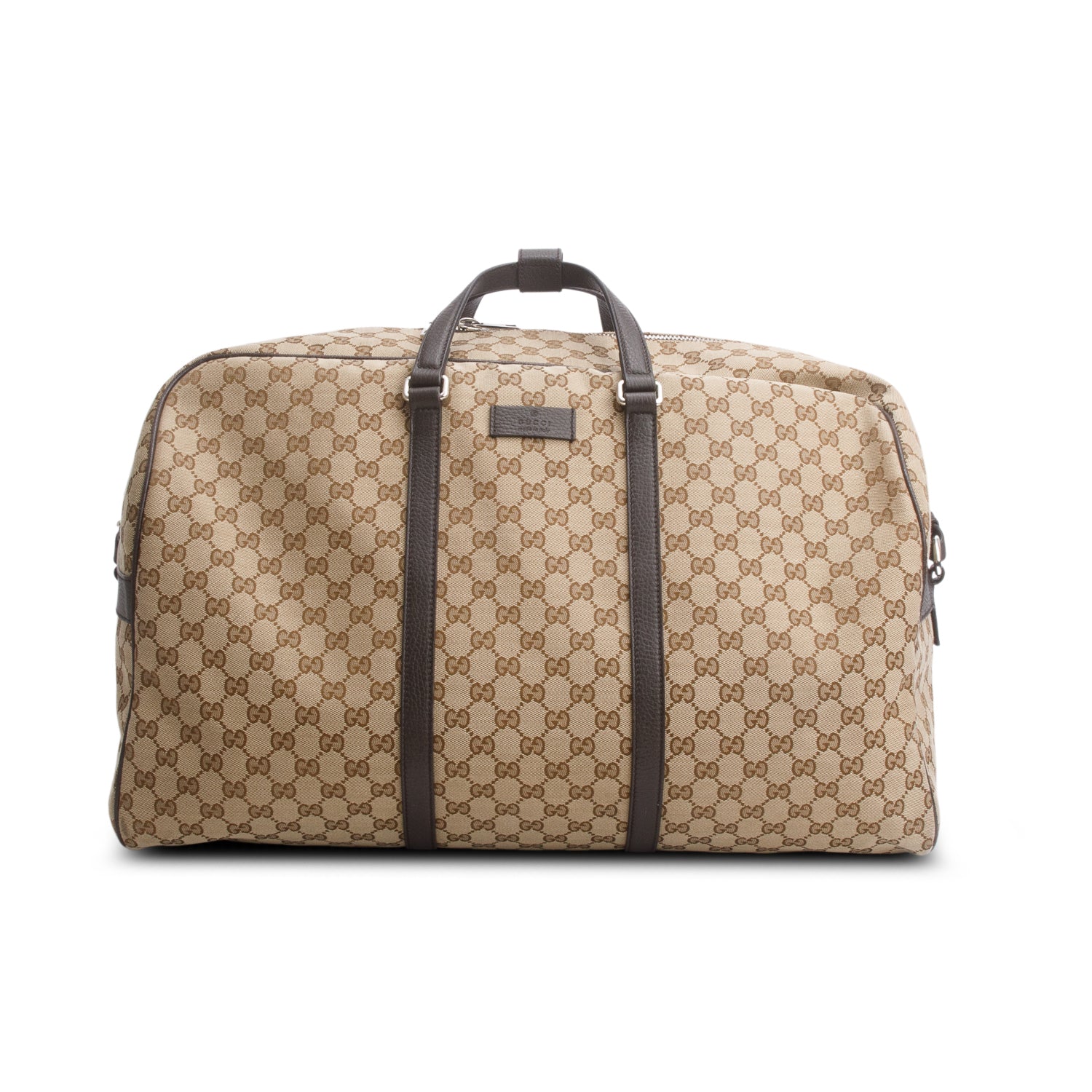 Gucci Monogram Dollar Calfskin Boston Duffle Bag w/ Strap