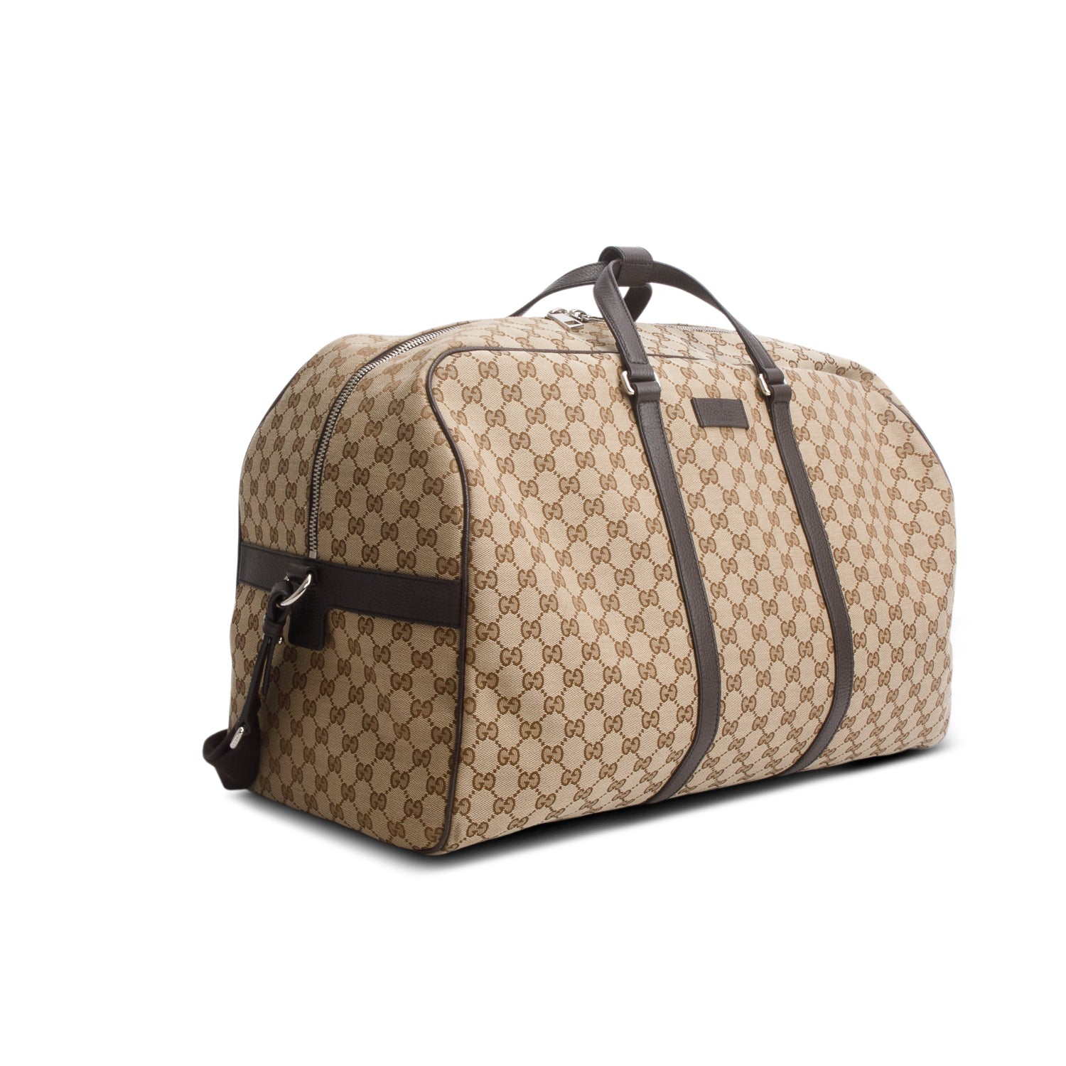 Gucci Monogram Dollar Calfskin Boston Duffle Bag w/ Strap